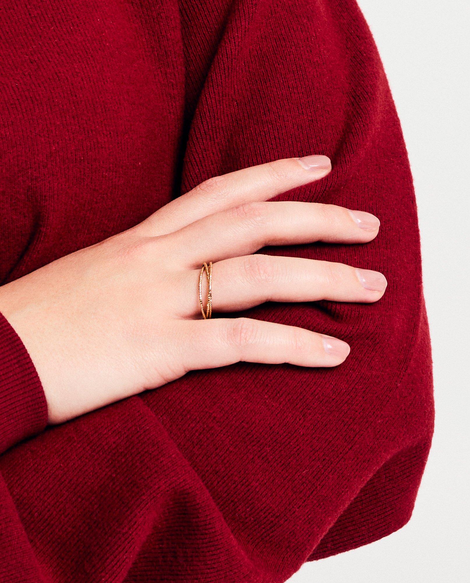 Driedelige ring met goudlaag - null - Cleo