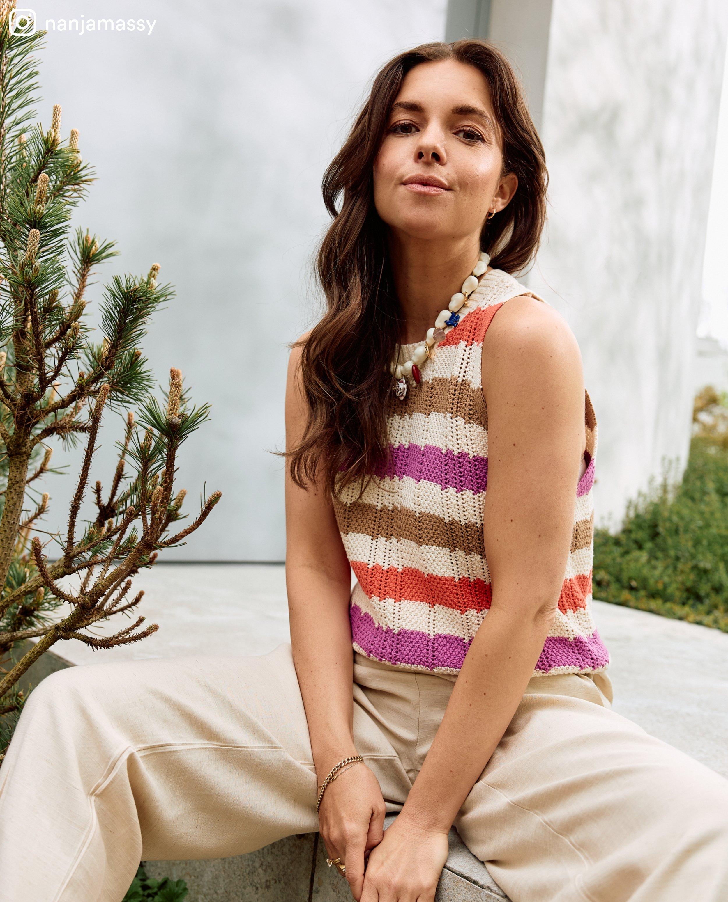 Top à rayures au crochet