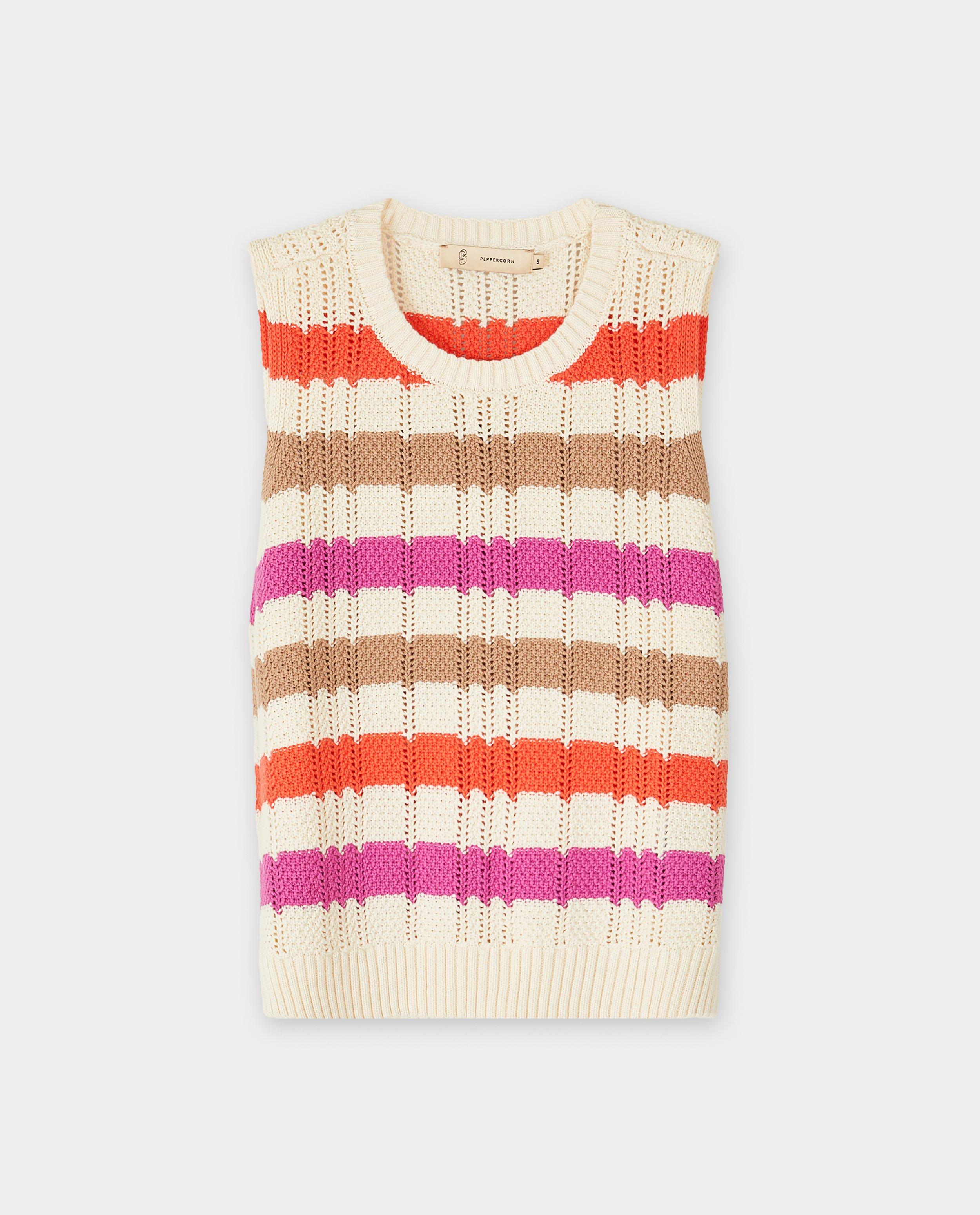 T-shirts - Gehaakte top met strepen