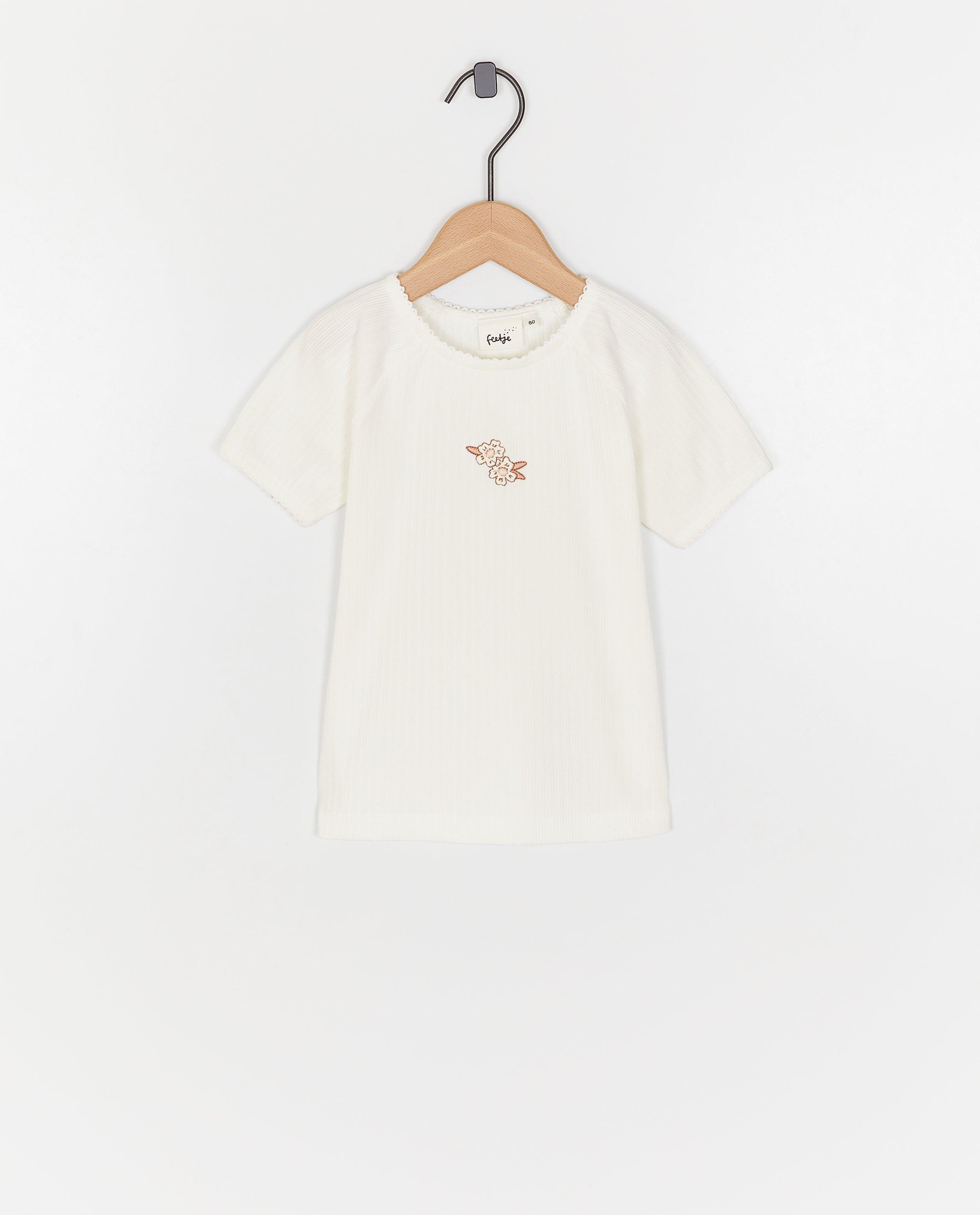 T-shirts - T-shirt met geborduurde bloemen