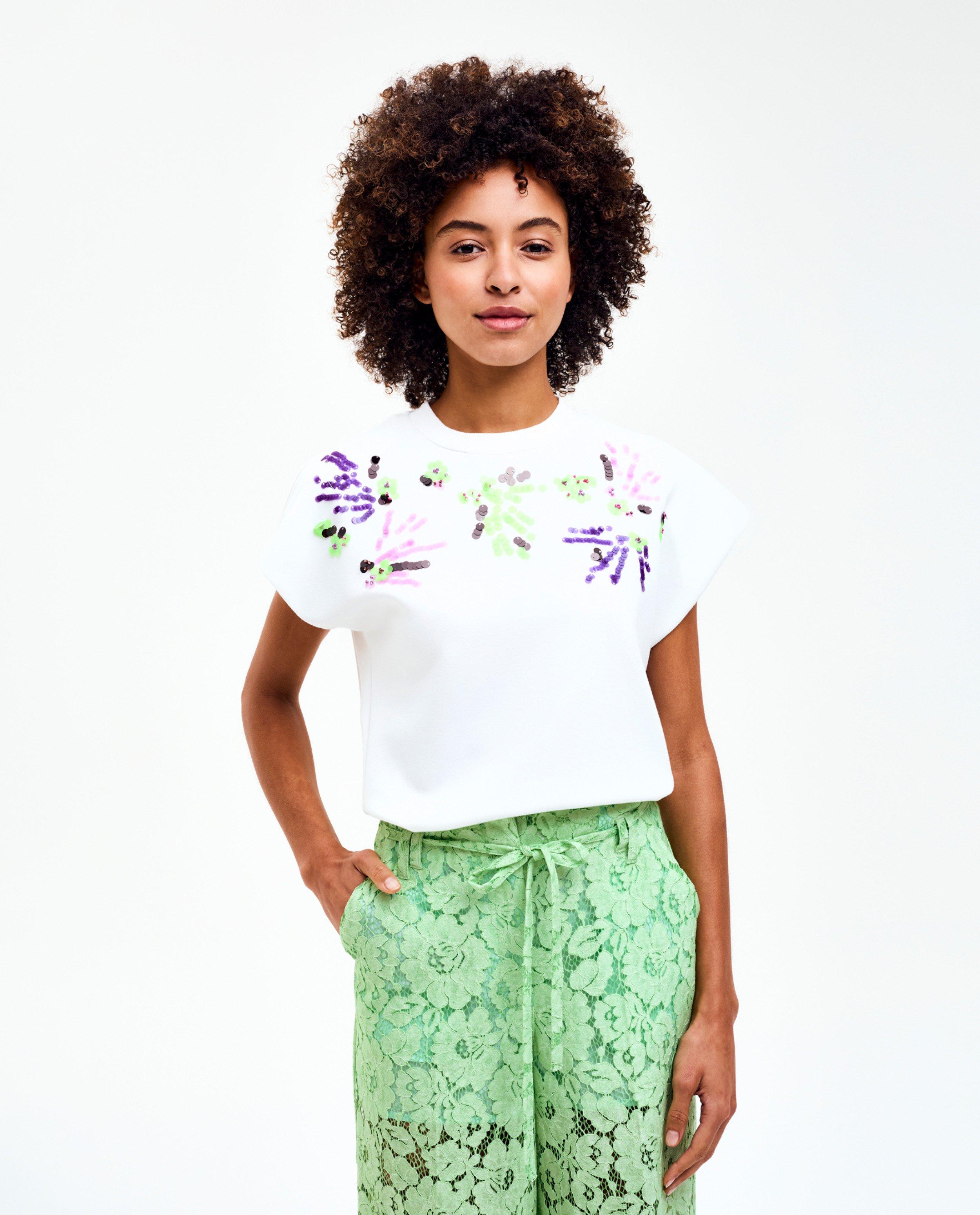 T-shirt met pailletten - null - CKS Dames