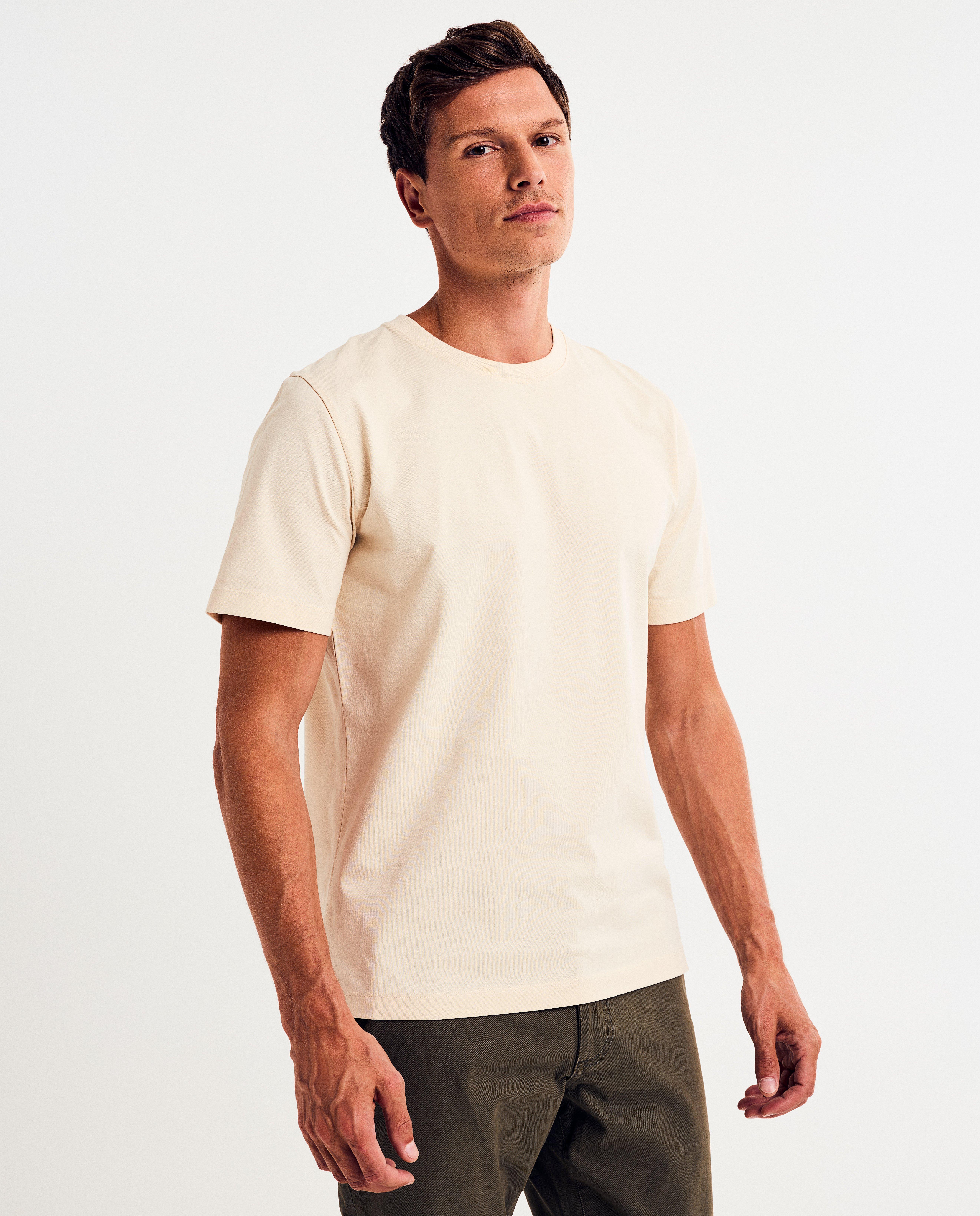 Beige T-shirt, regular fit - null - Quarterback