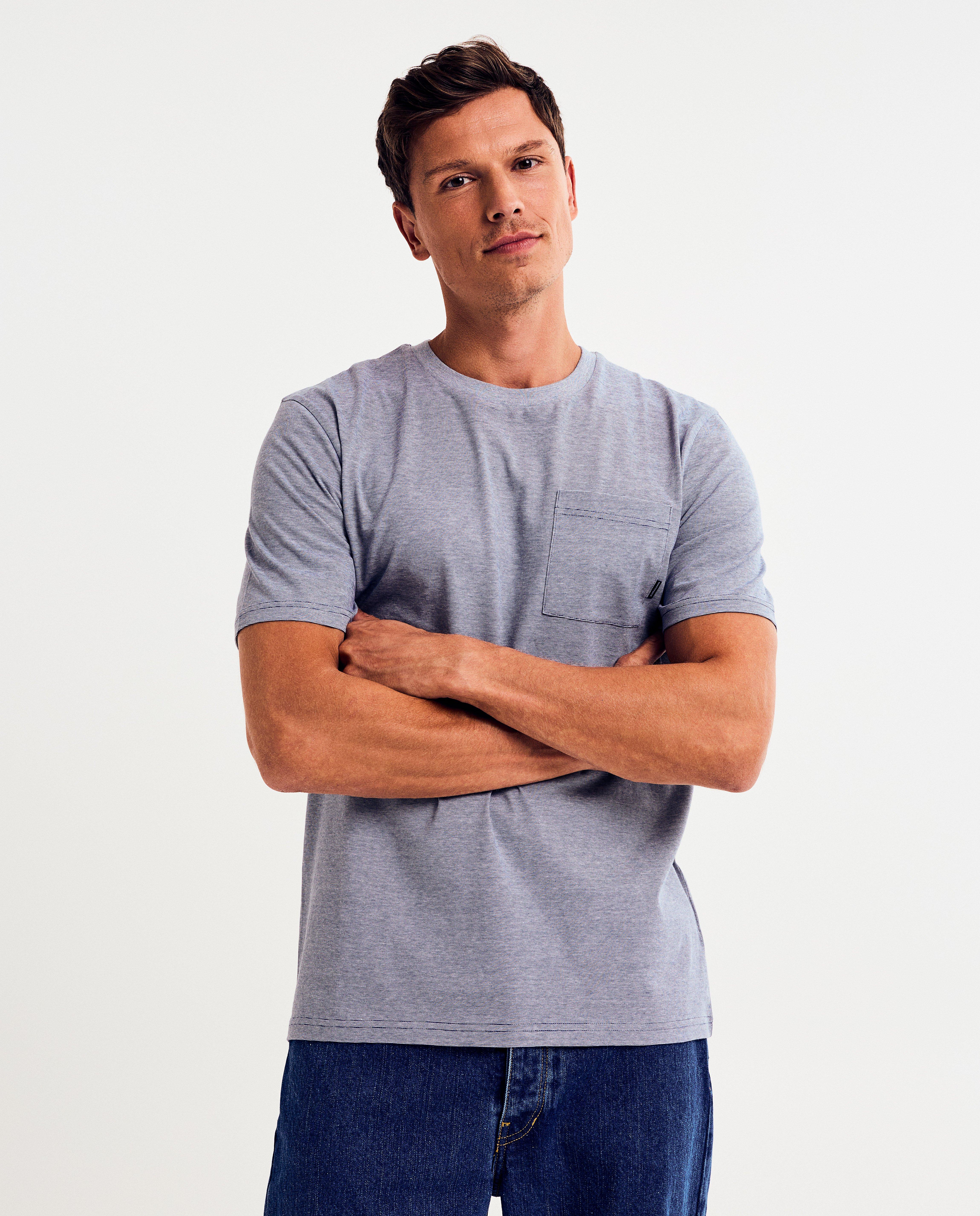T-shirt met strepen, regular fit - null - Quarterback