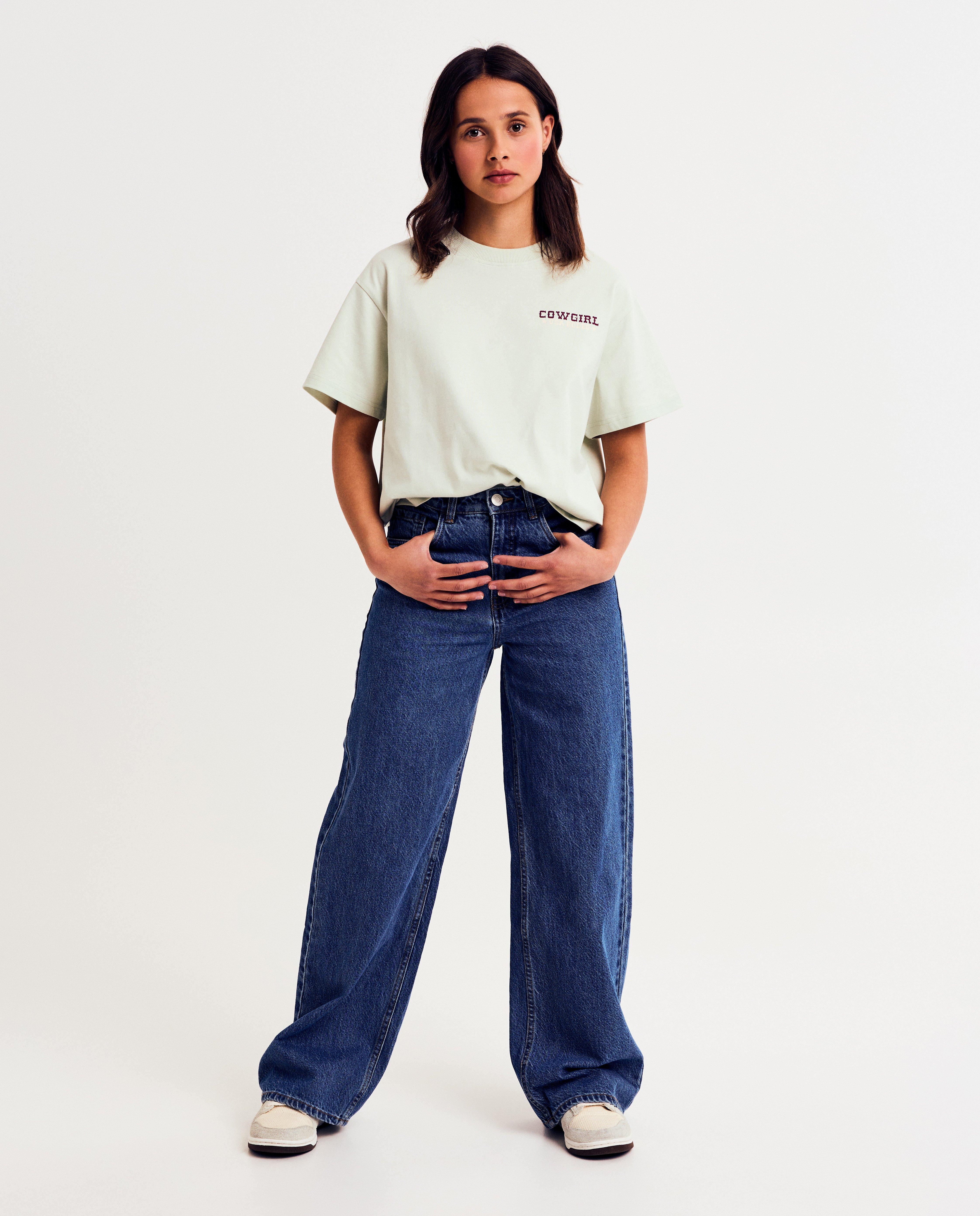 Blauwe jeans, wide fit - null - Groggy