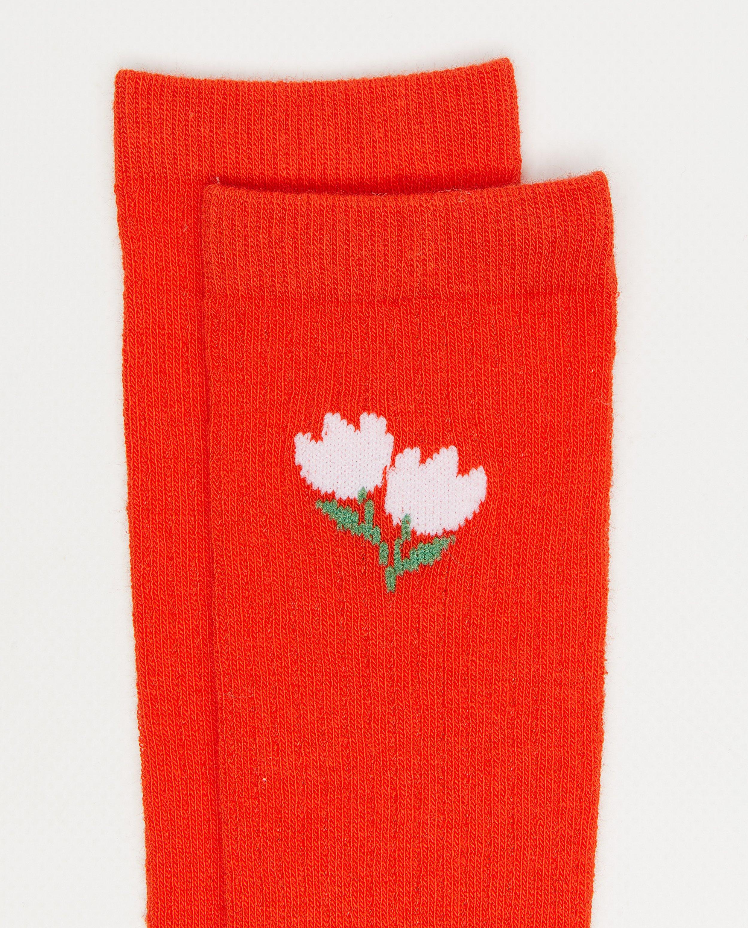Kousen - Kniekousen met geborduurde bloemen