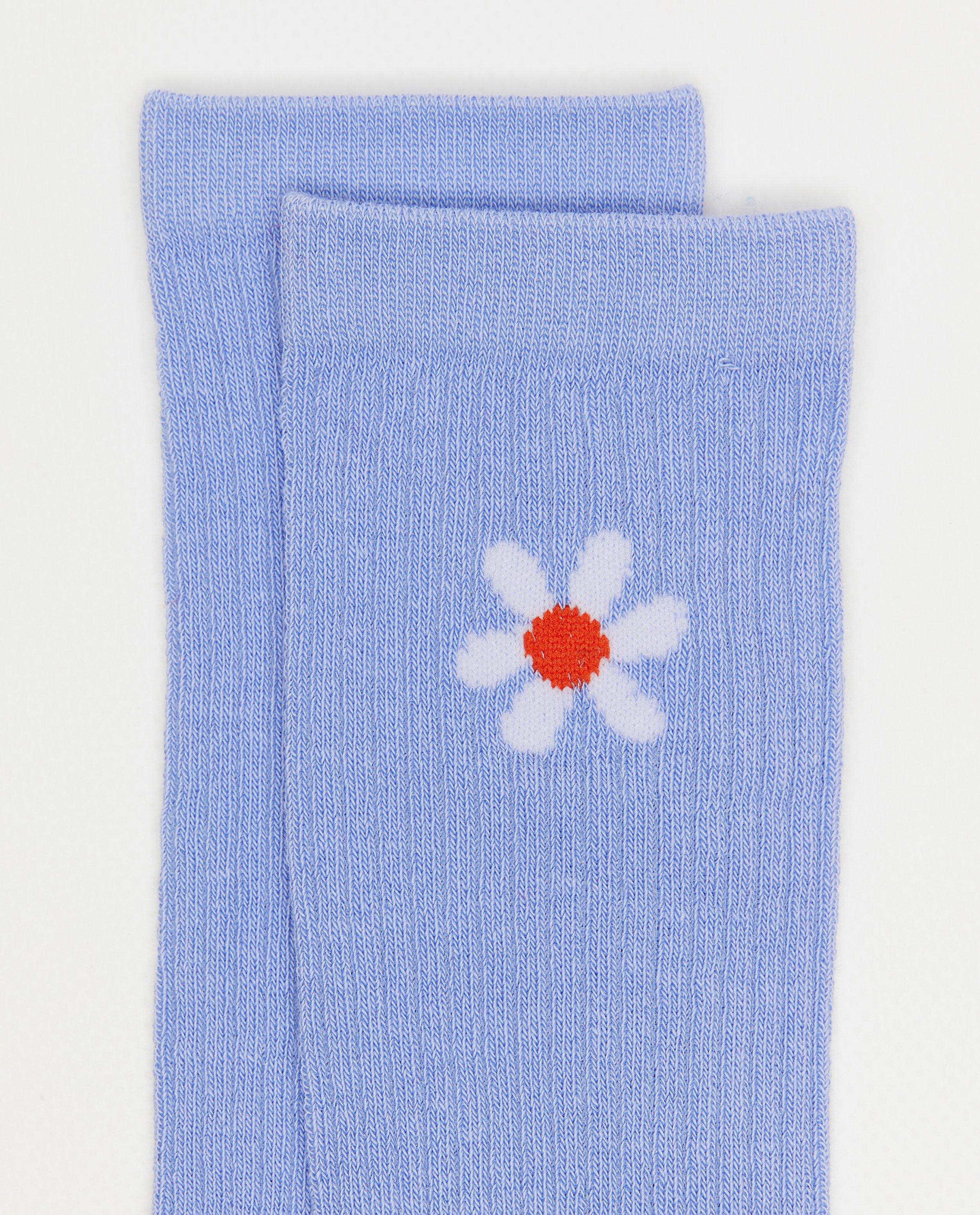 Kousen - Kniekousen met geborduurde bloemen