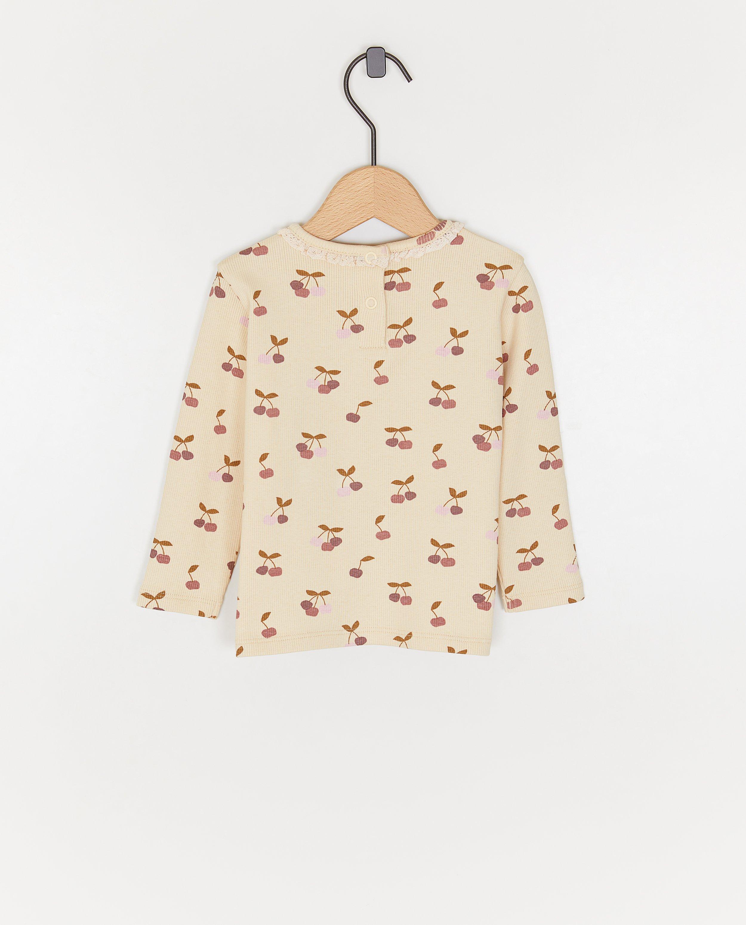 T-shirts - Longsleeve met kersenprint