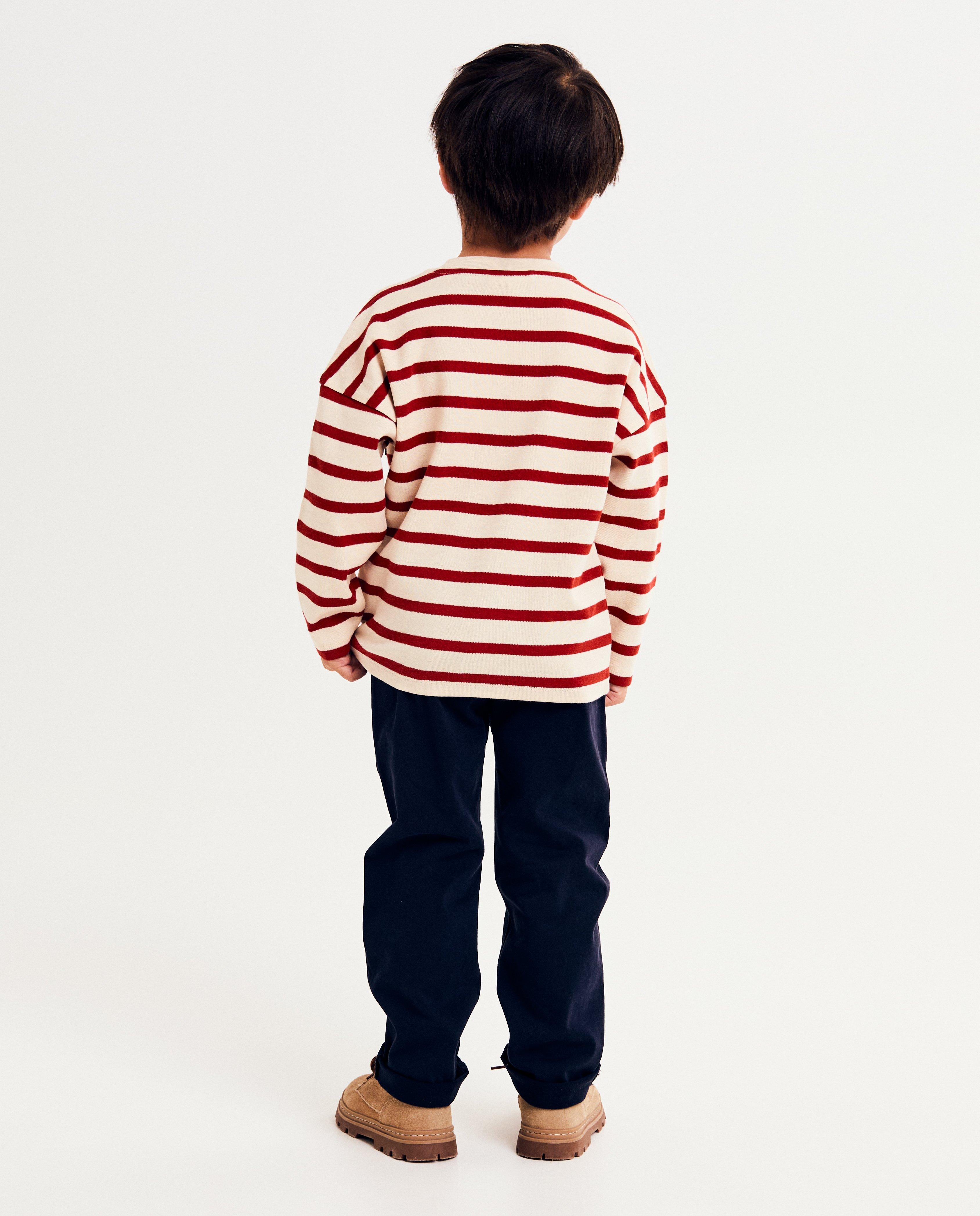 T-shirt ray&eacute; &agrave; manches longues - D&eacute;tails du produit - rouge - image num&eacute;ro 3