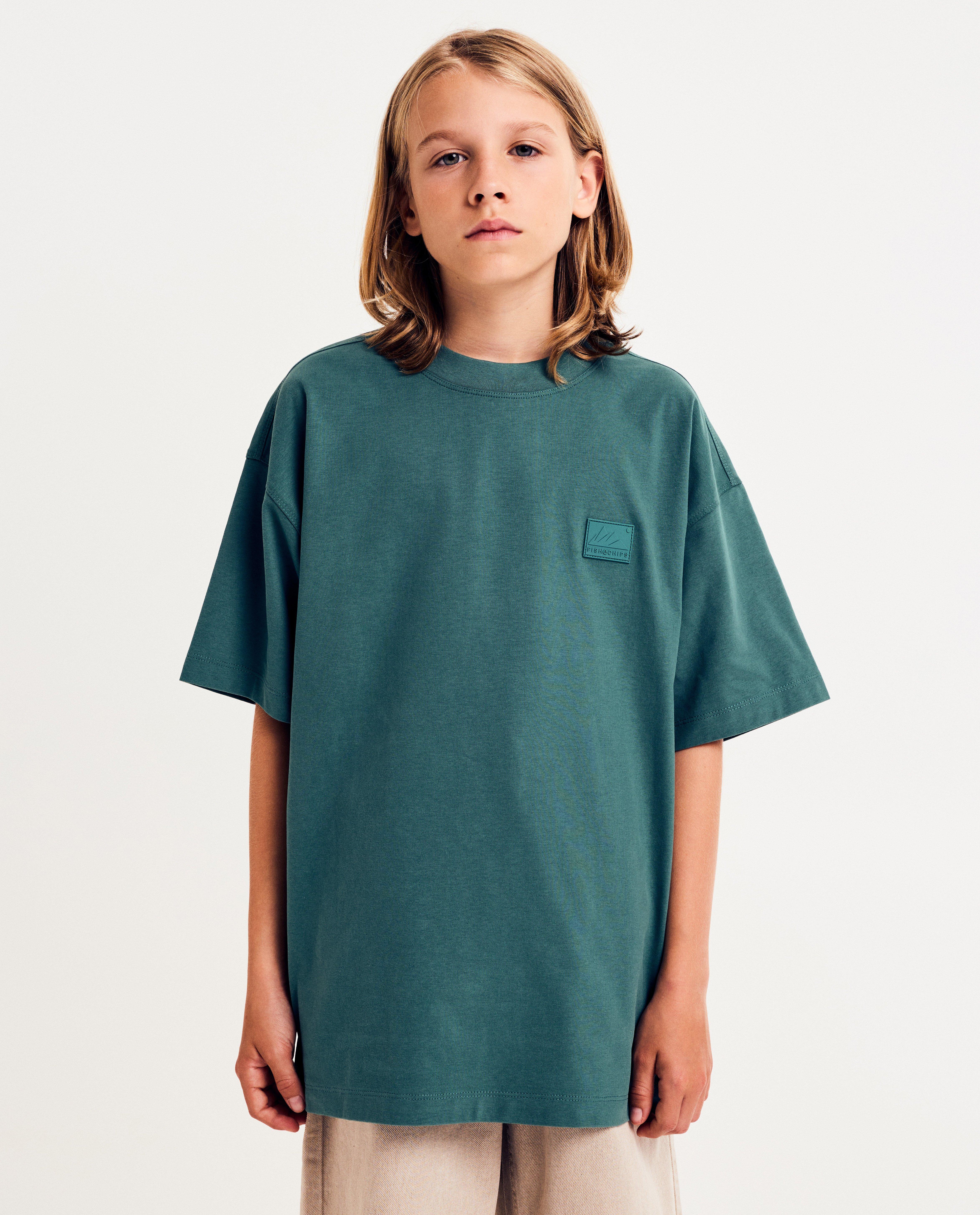 T-shirt met label, loose fit - null - Fish & Chips