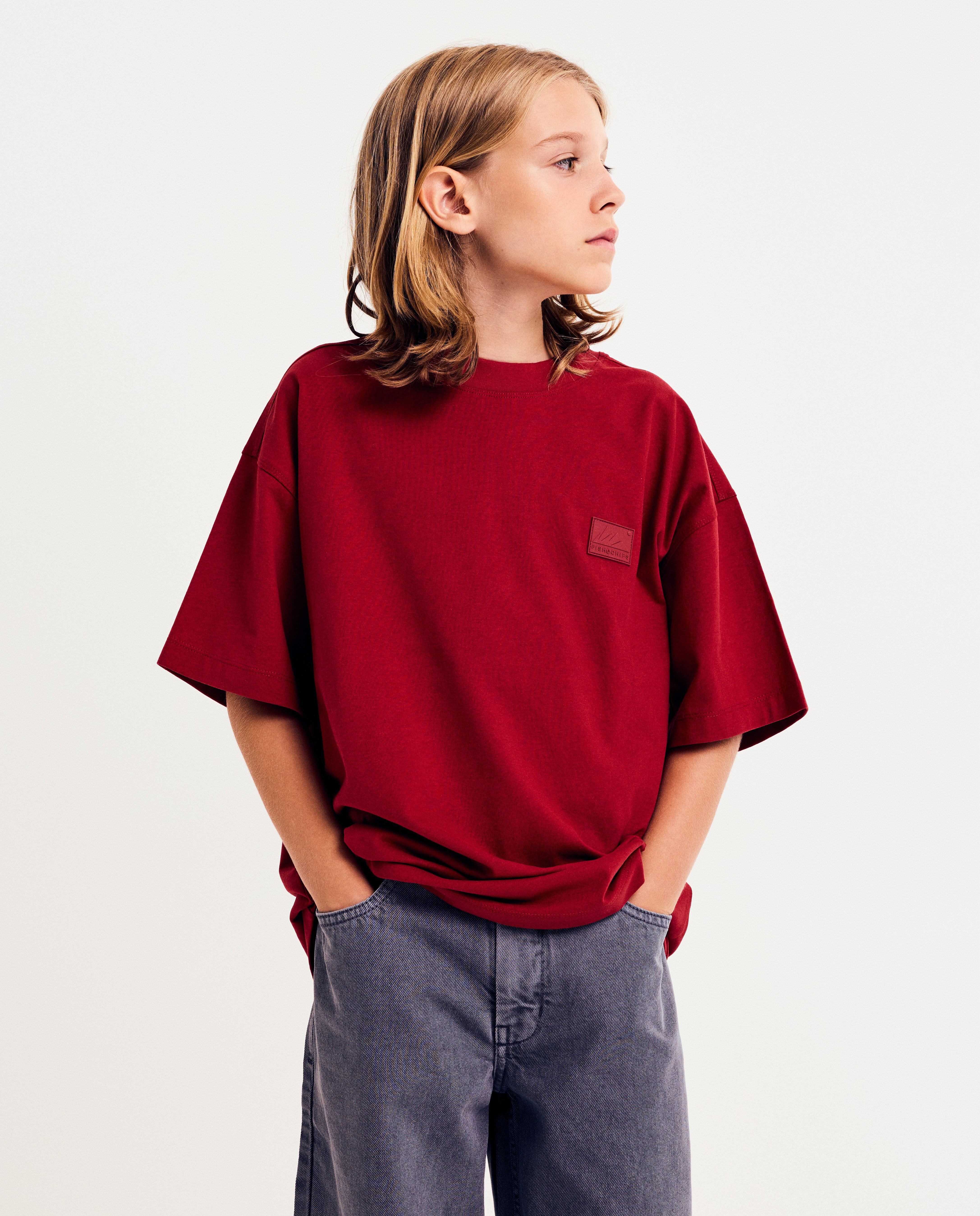 T-shirt met label, loose fit - null - Fish & Chips