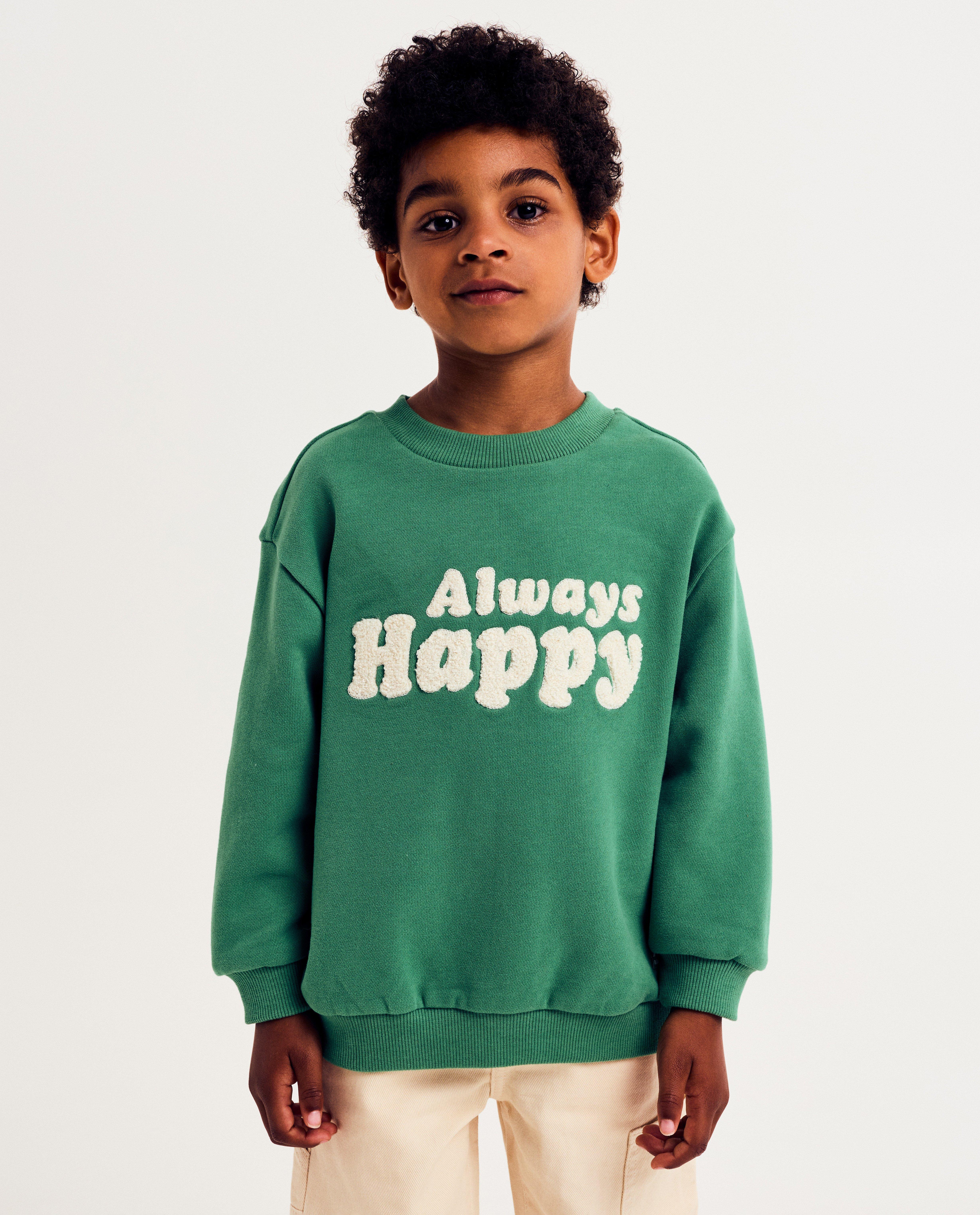 Sweater met opschrift van bouclé