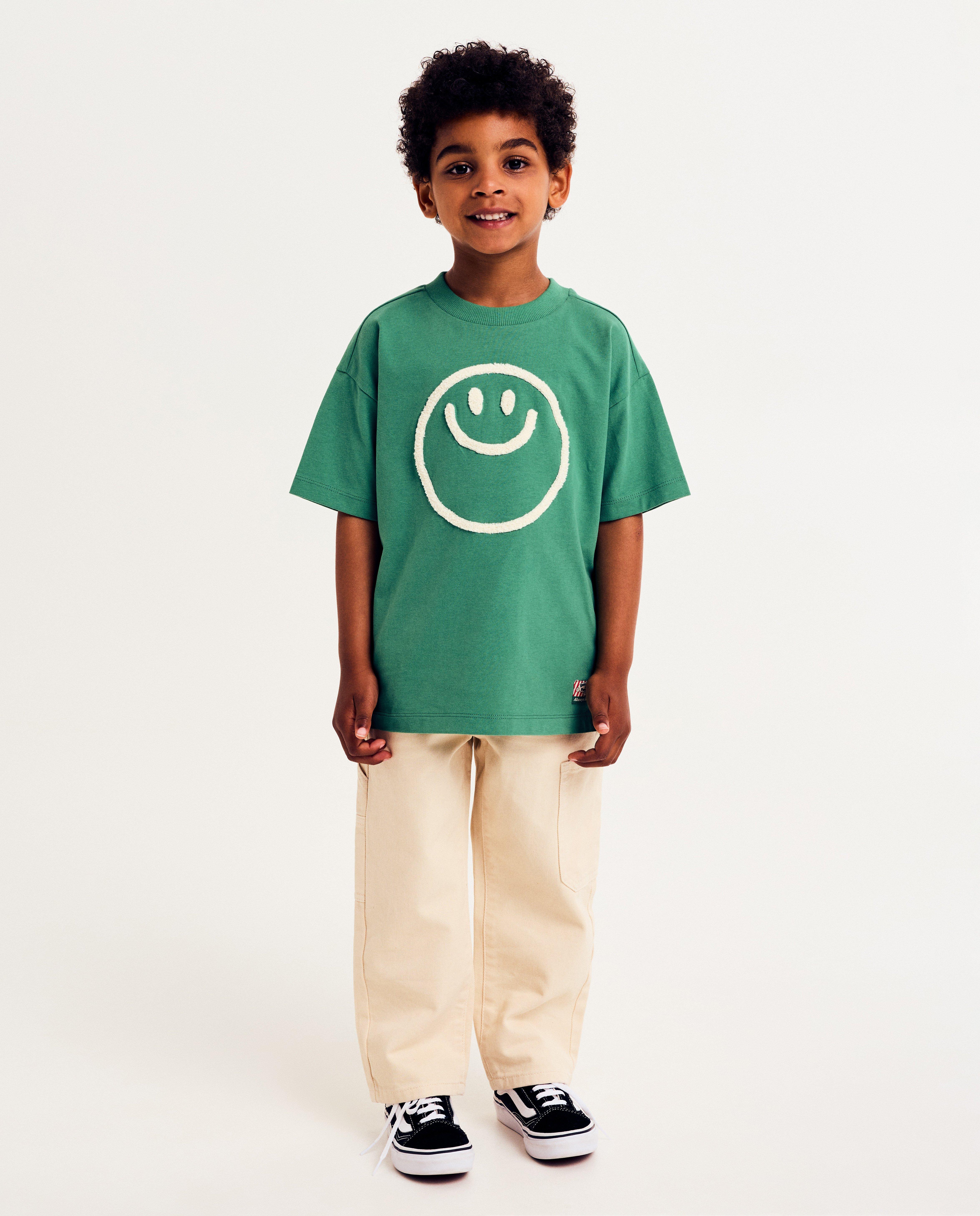 T-shirts - T-shirt met smiley van bouclé