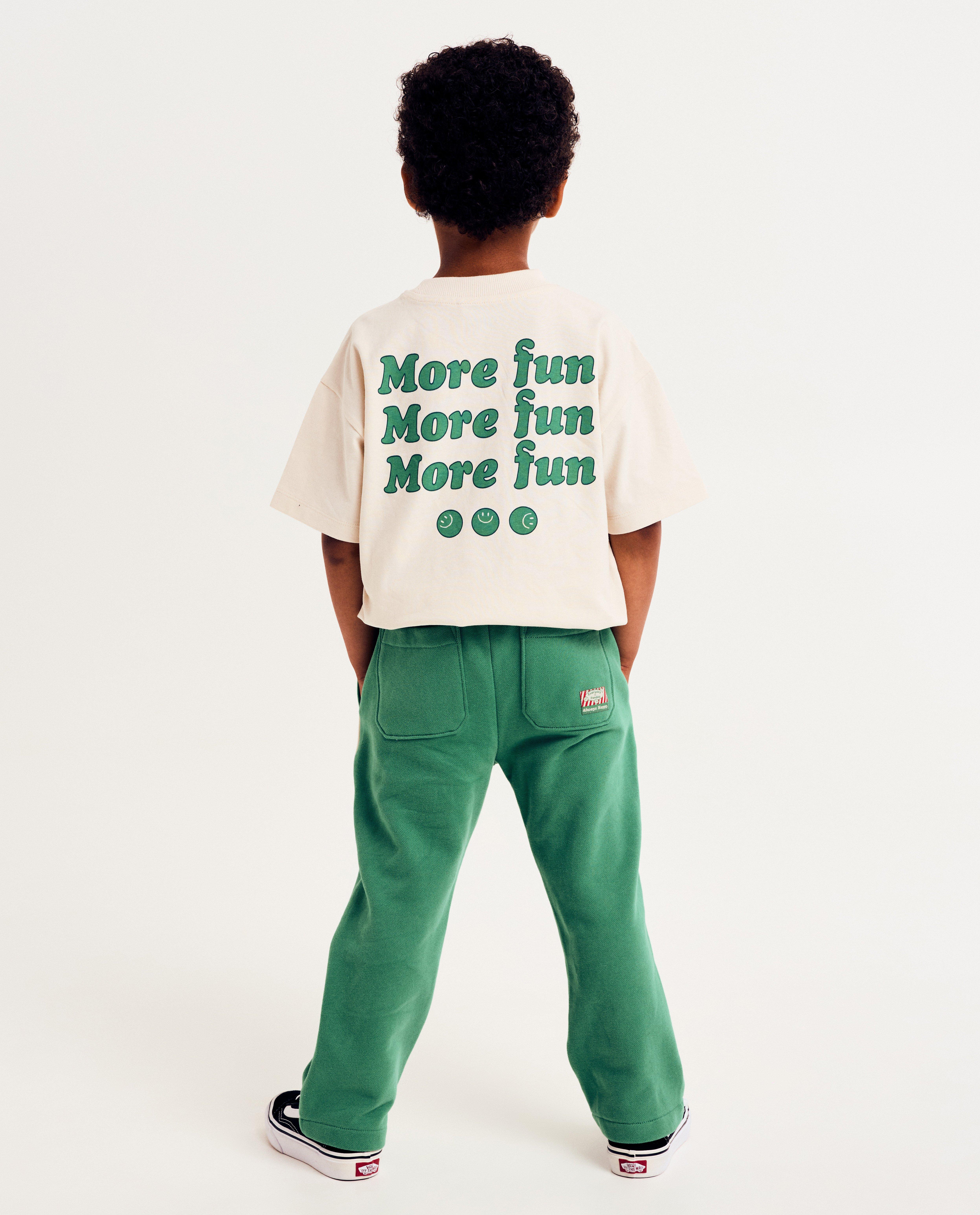 Broeken - Groene broek van sweatstof, regular fit