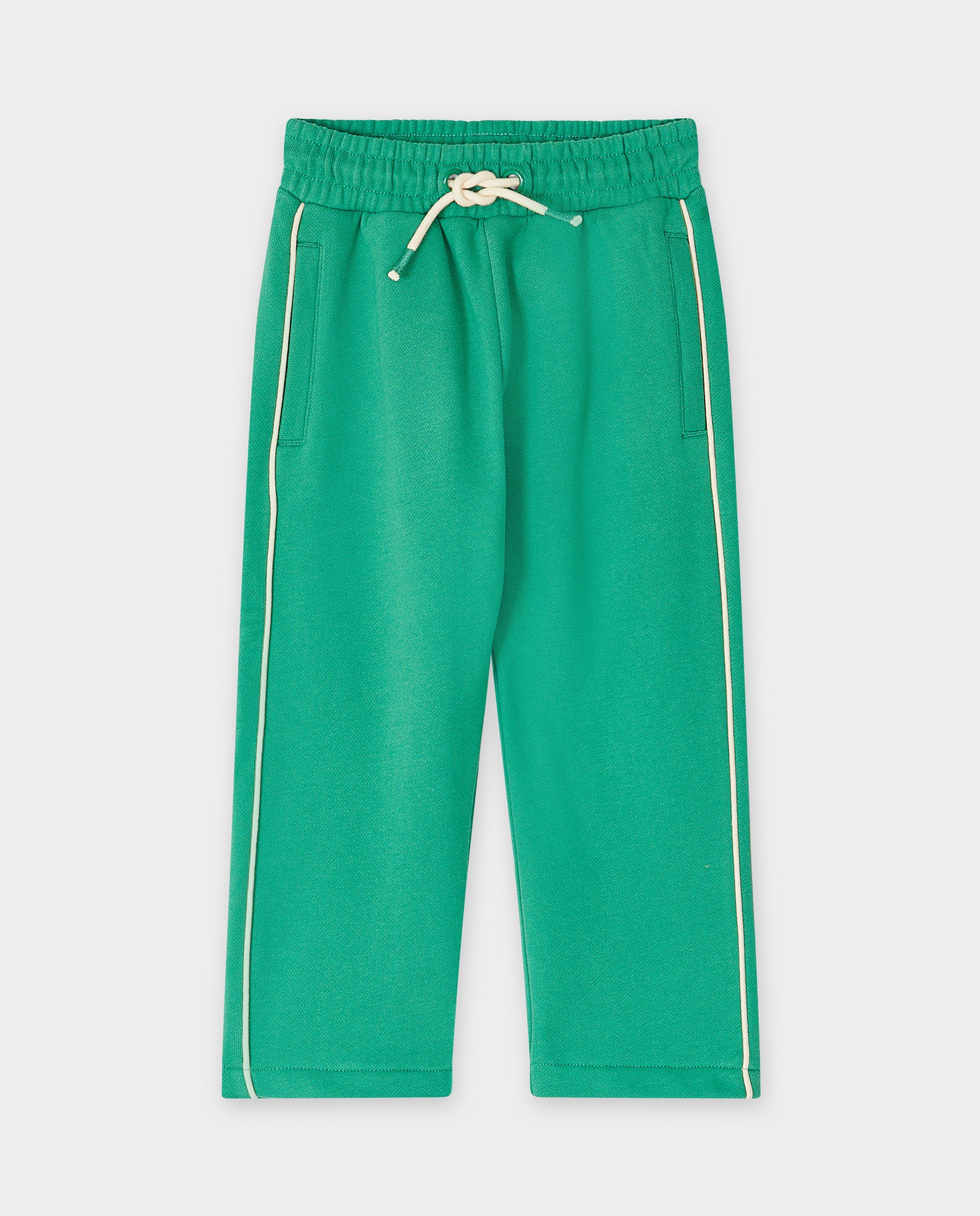 Broeken - Groene broek van sweatstof, regular fit