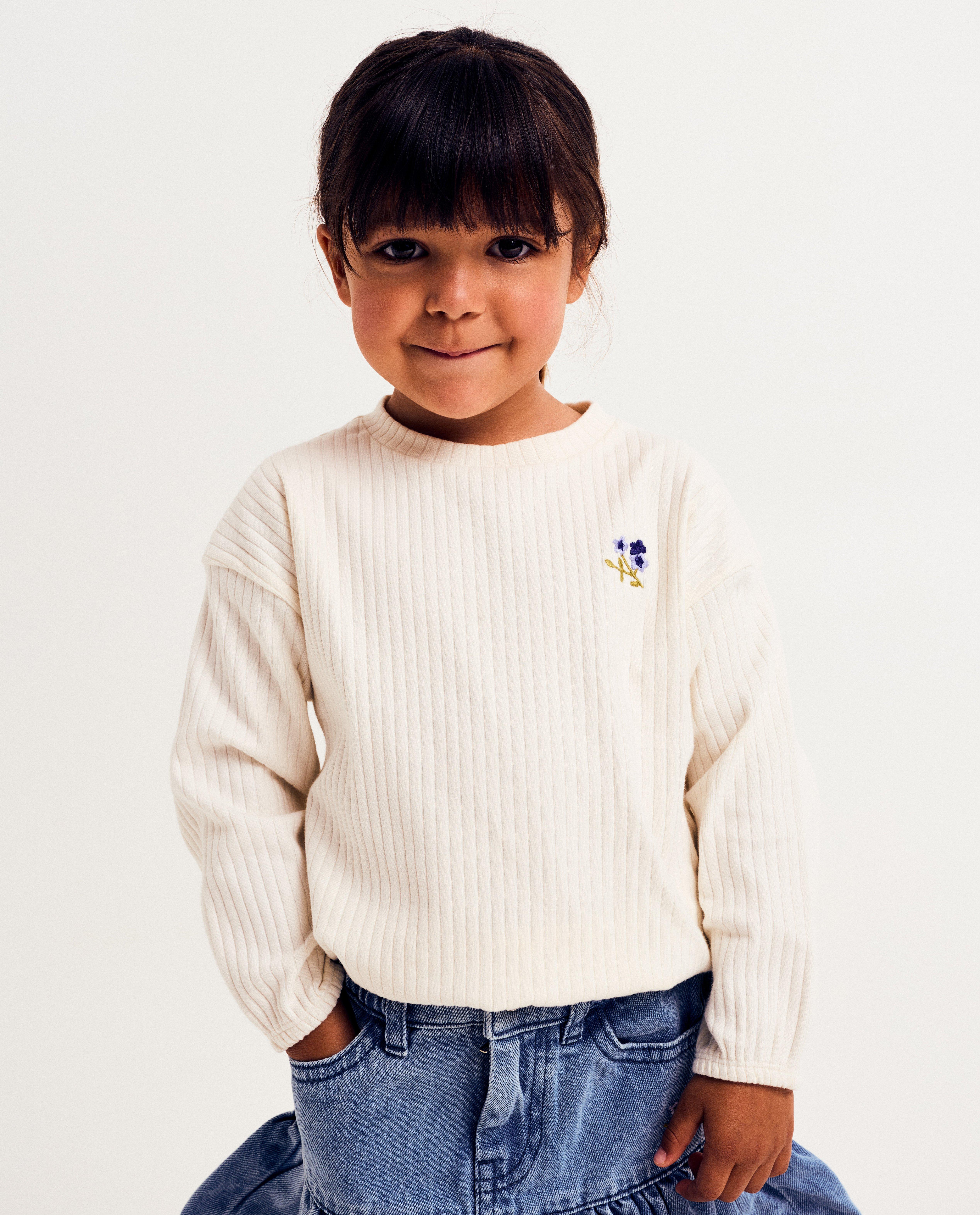 Longsleeve met geborduurde bloem