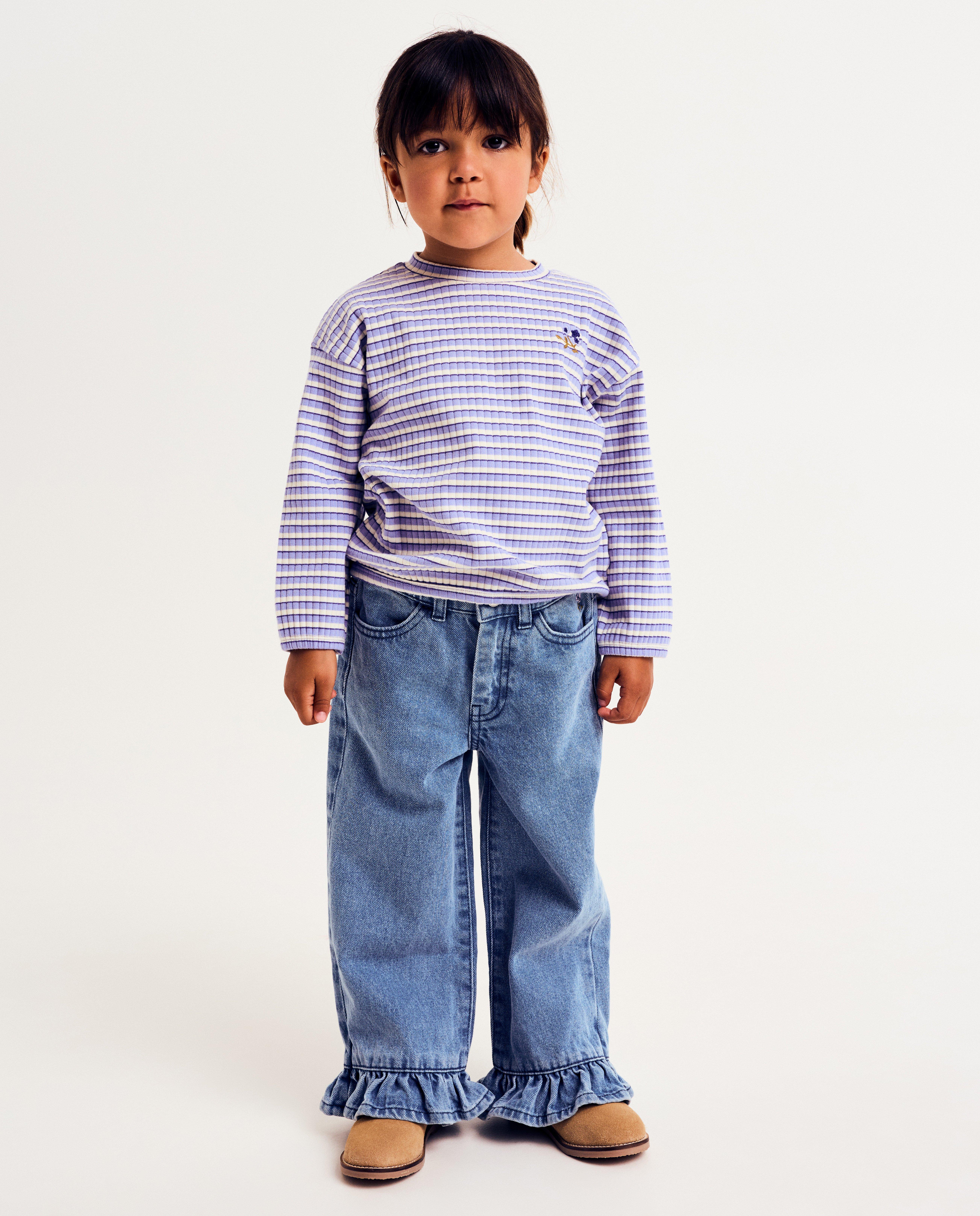 T-shirts - Longsleeve met geborduurde bloem