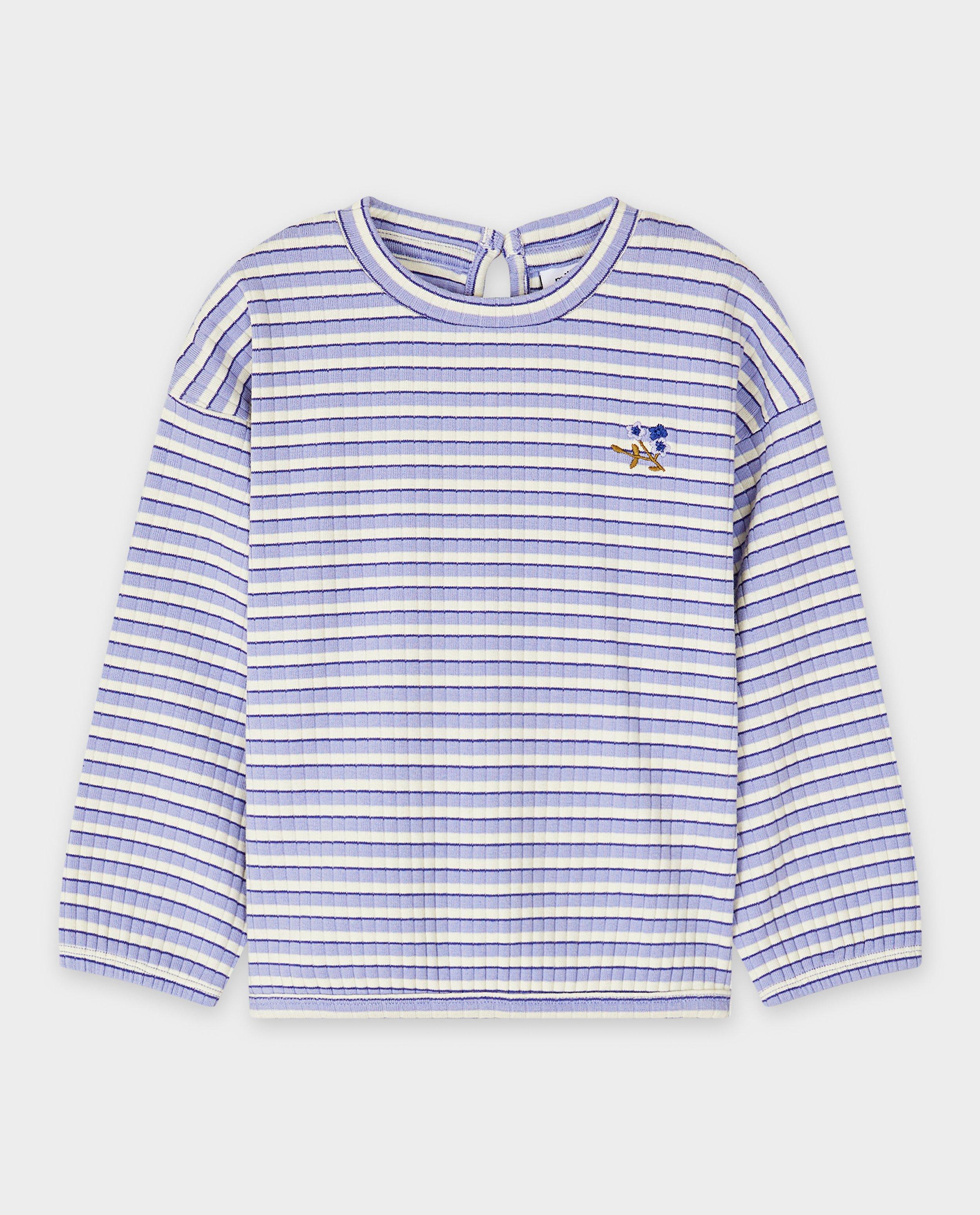 T-shirts - Longsleeve met geborduurde bloem