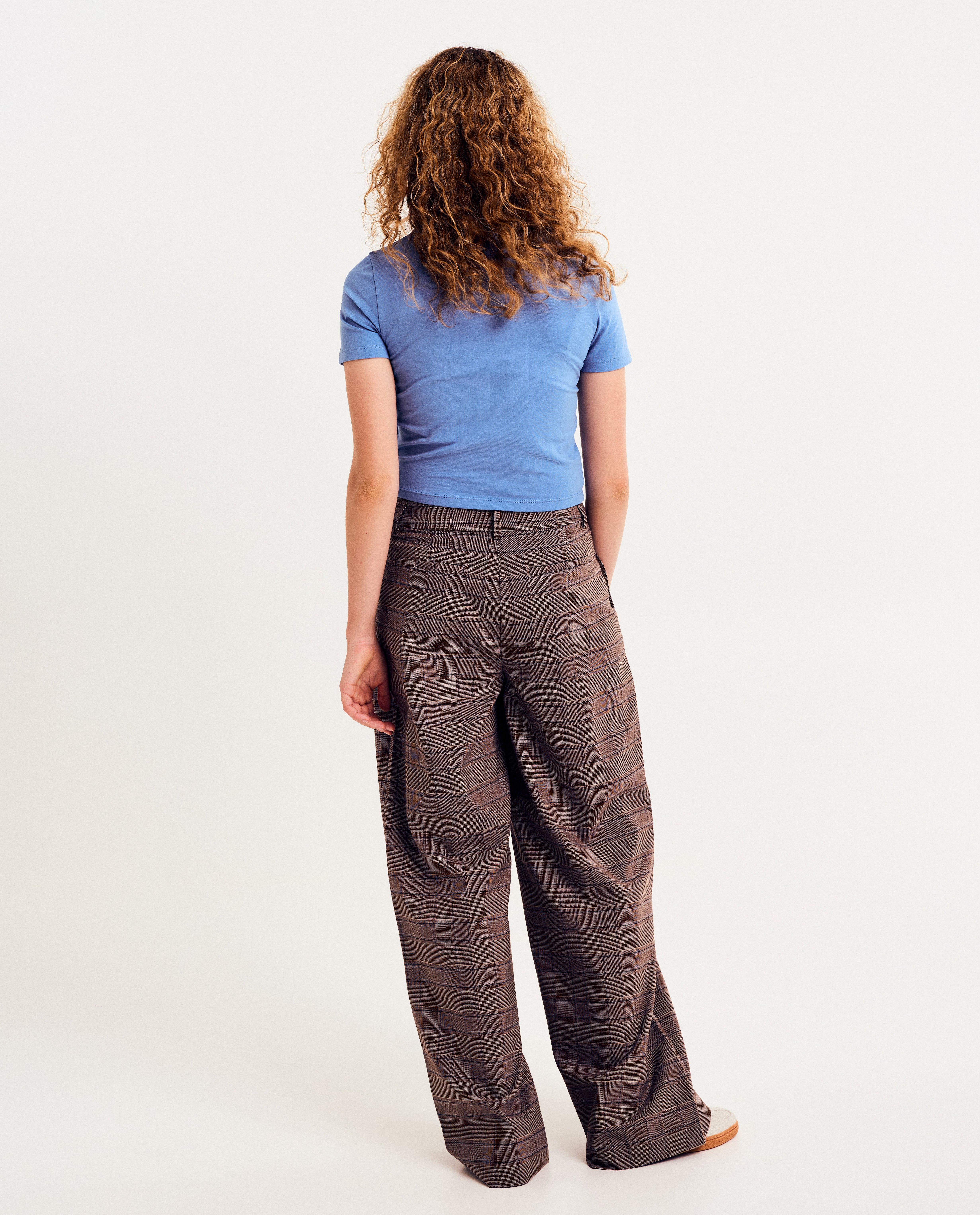 Broeken - Broek met ruiten, wide fit