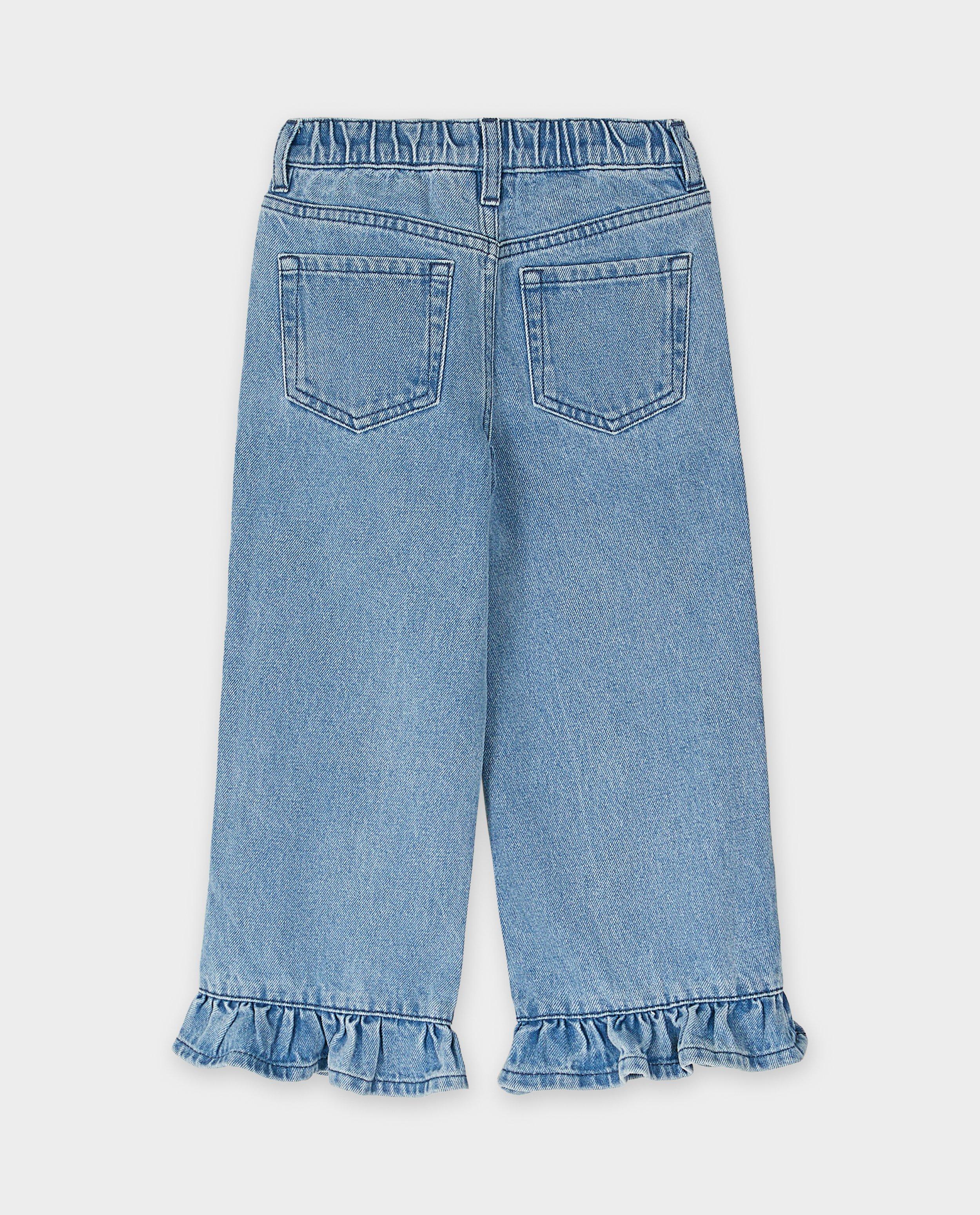 Jeans - Jeansbroek met volantboorden, straight fit