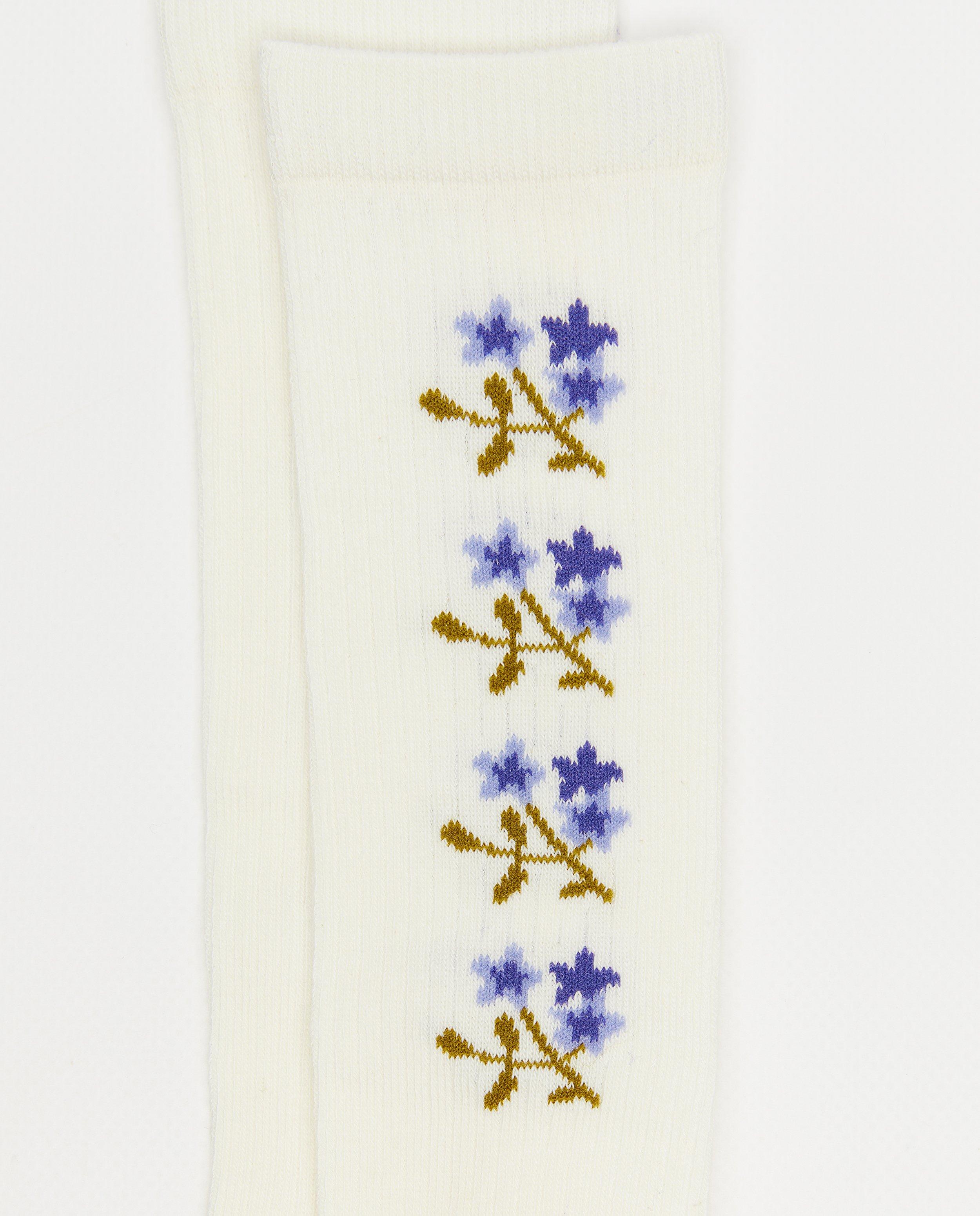 Kousen - Kniekousen met geborduurde bloemen