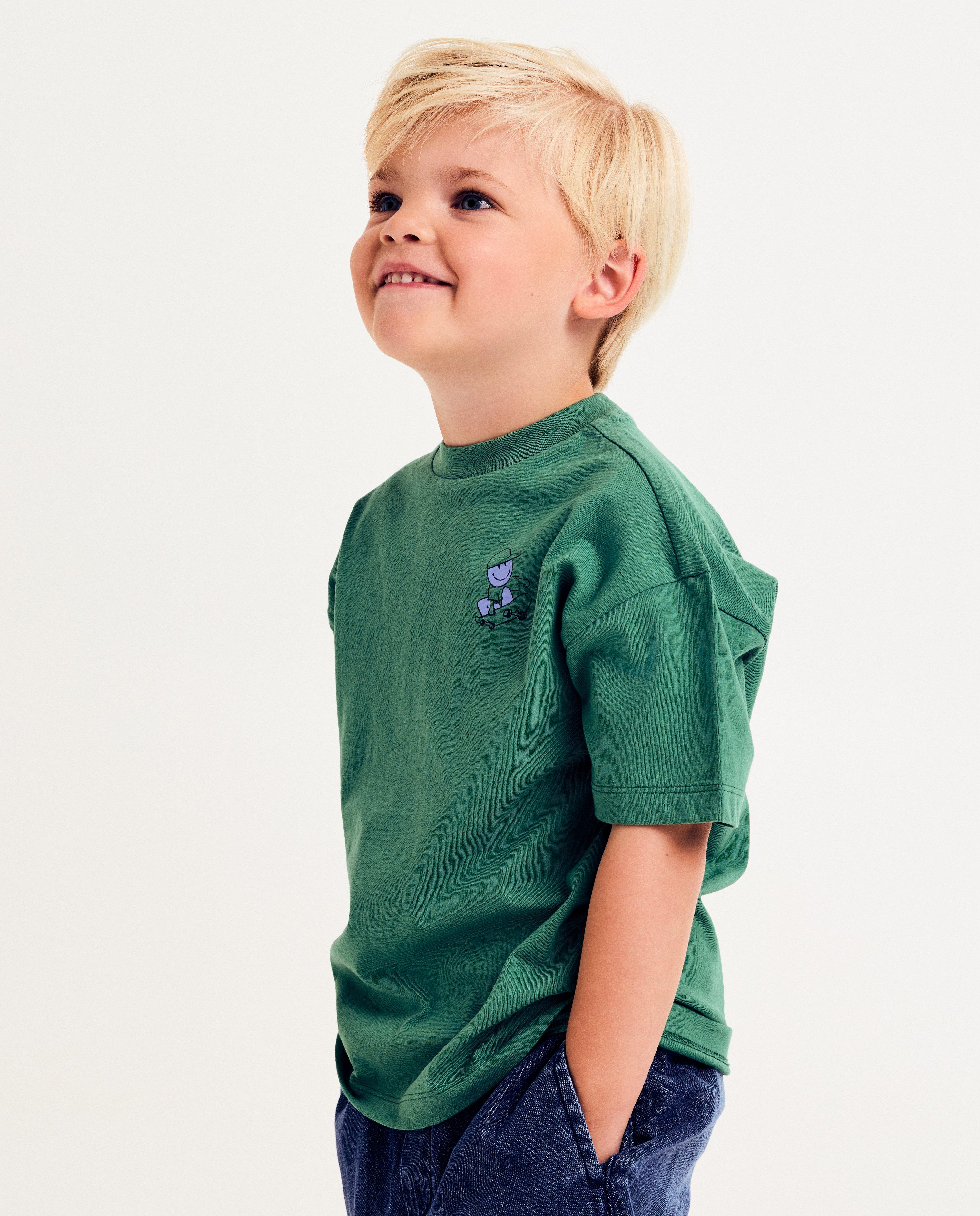 T-shirt avec un petit imprim&eacute; - D&eacute;tails du produit - khaki - image num&eacute;ro 1