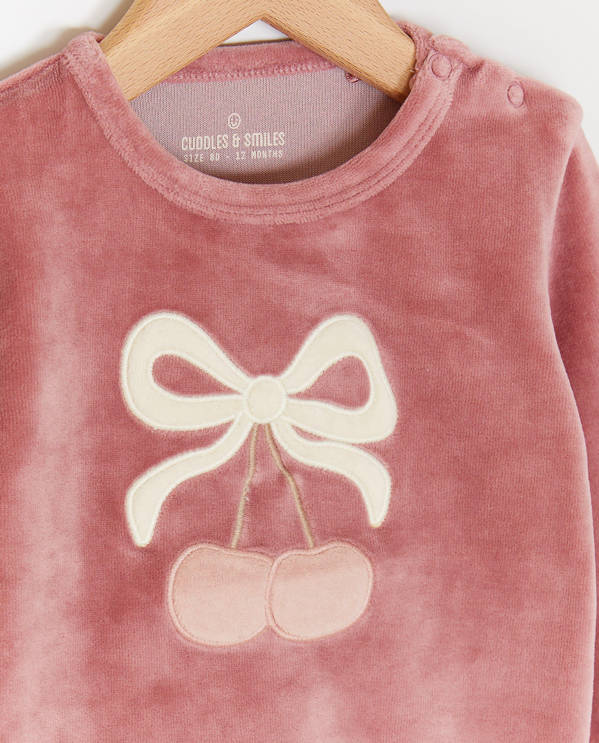 Nachtkleding - Fluwelen pyjama met bouclé kersen