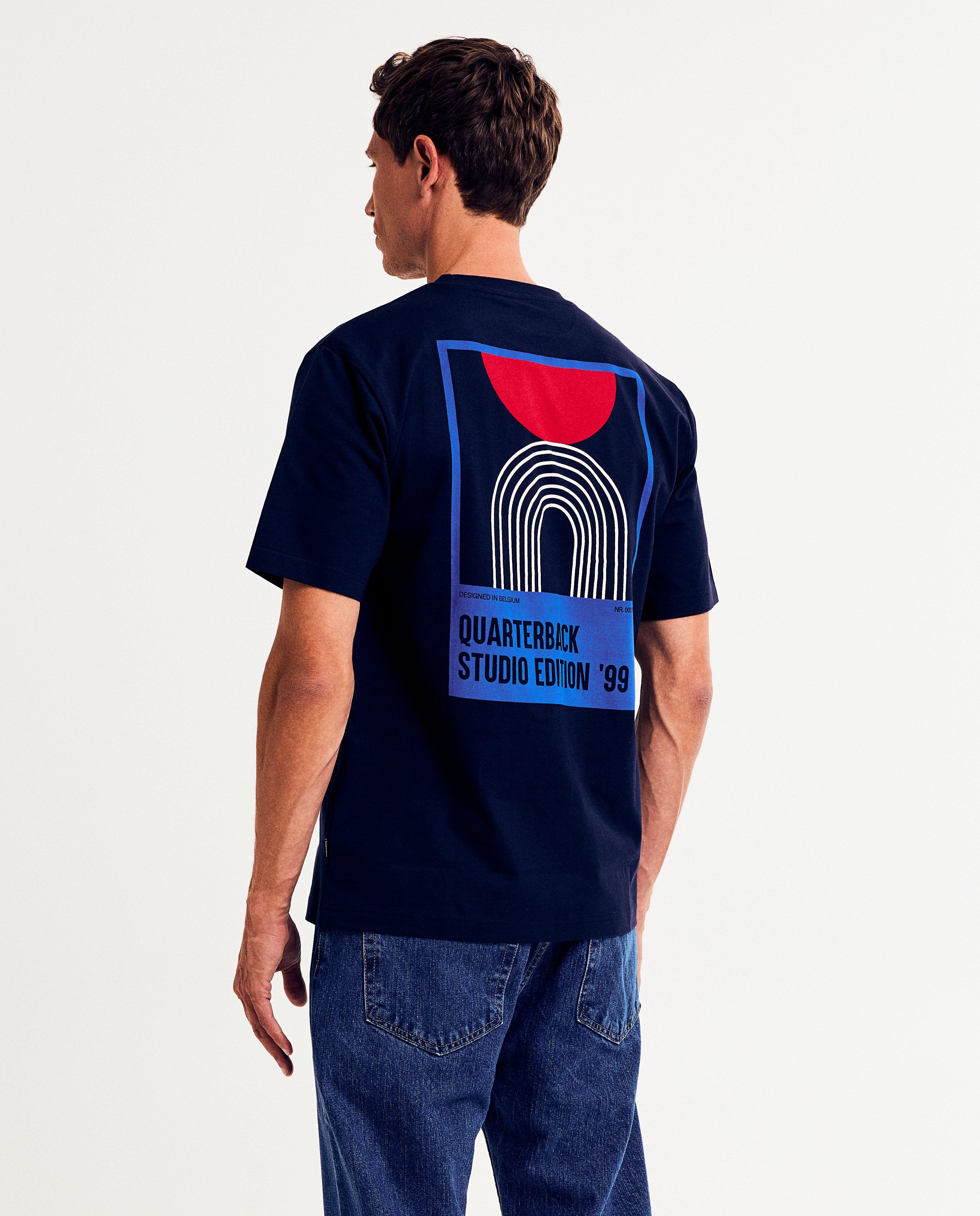 T-shirt met backprint, oversized fit - null - Quarterback