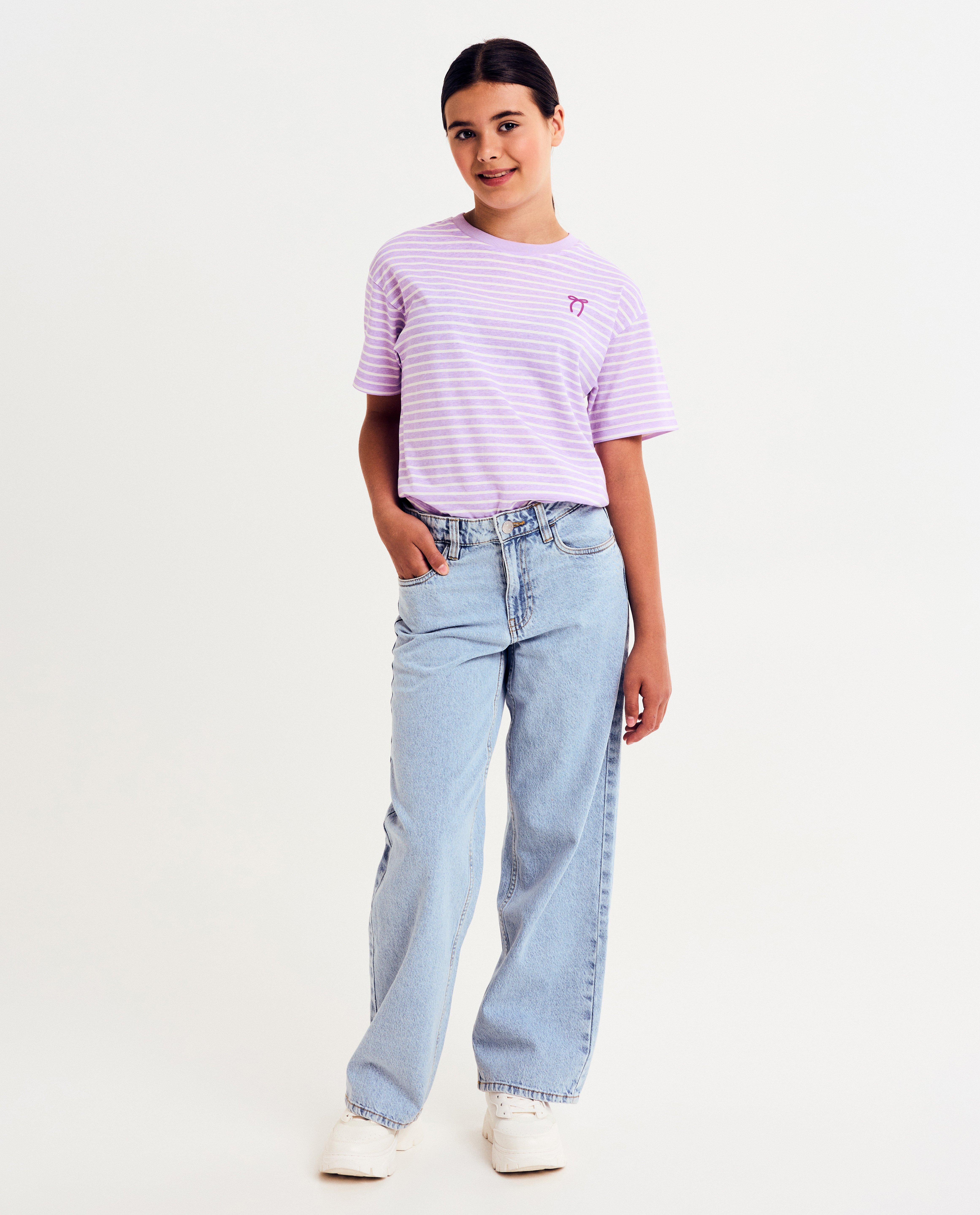 T-shirts - Gestreept T-shirt met kleine print strik