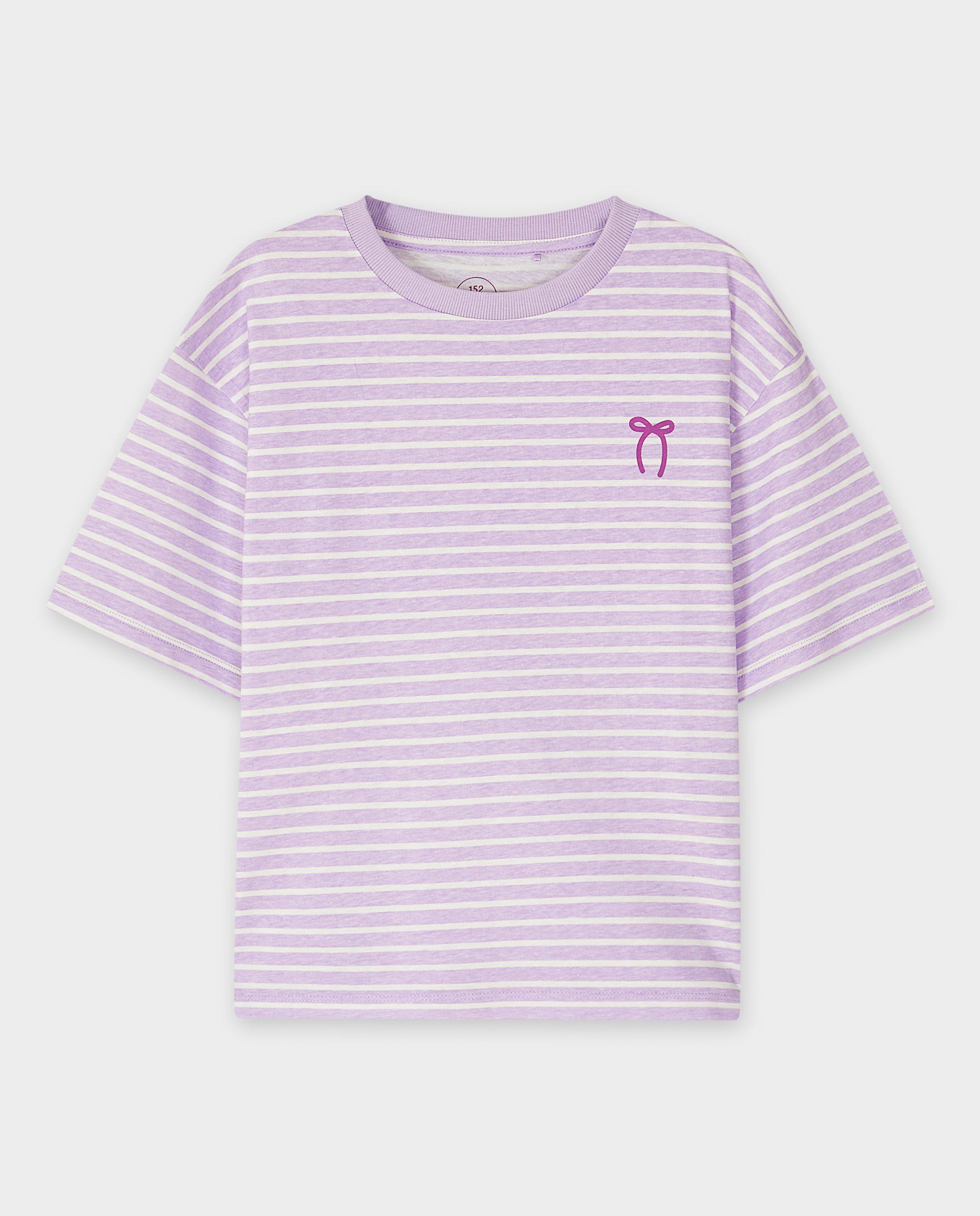 T-shirts - Gestreept T-shirt met kleine print strik
