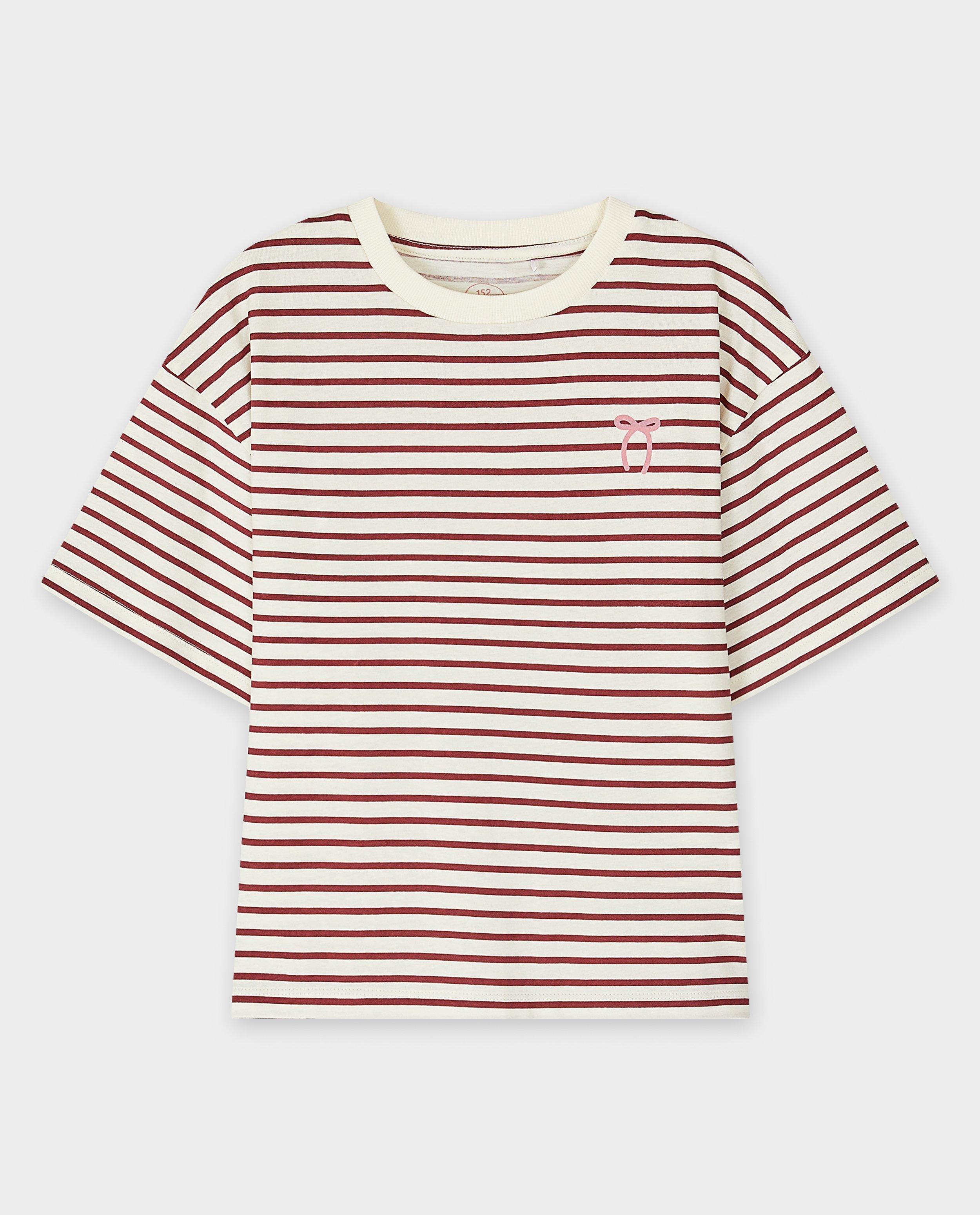 T-shirts - Gestreept T-shirt met kleine print strik