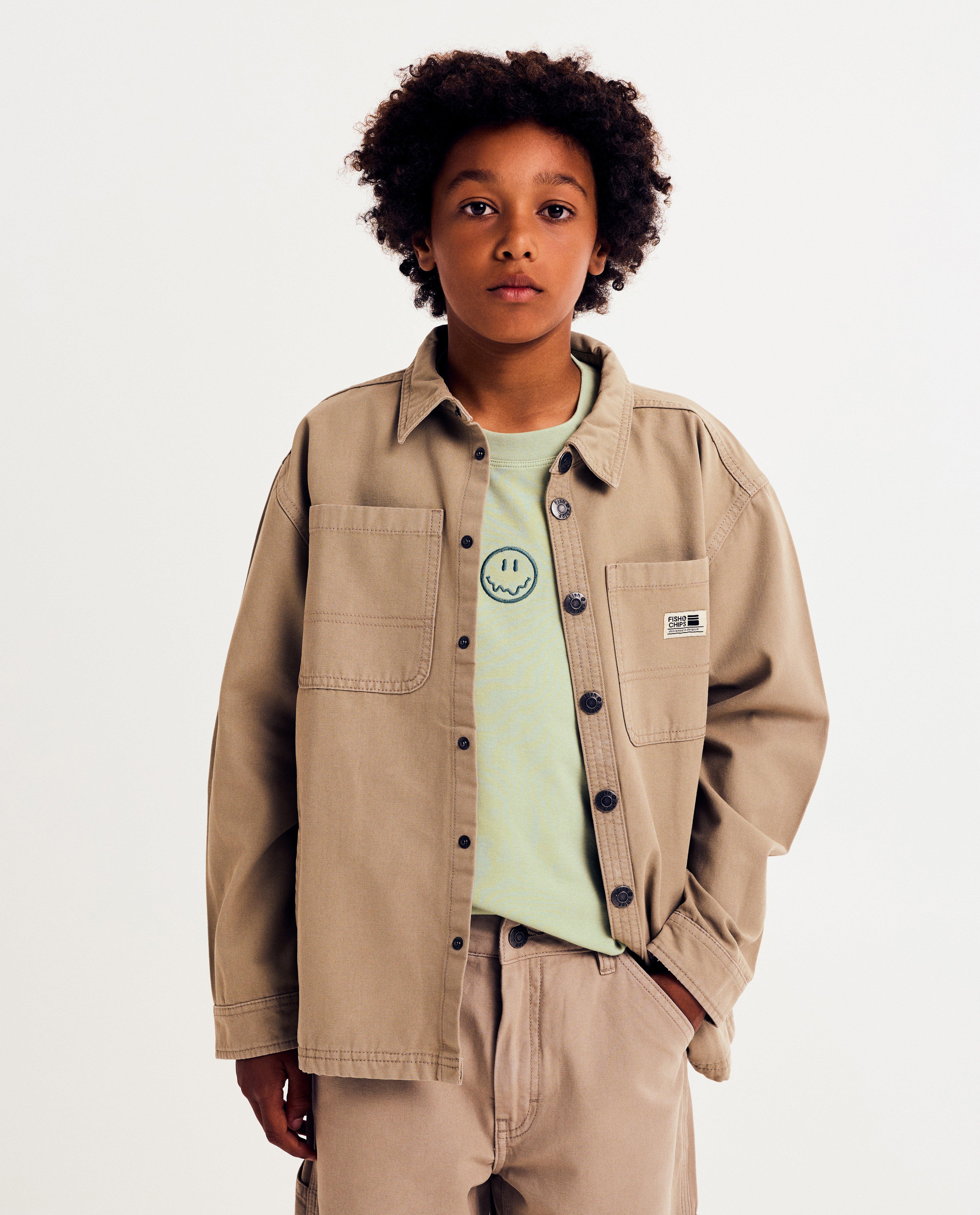 Cardigan - Lichtbruin overhemd, oversized fit