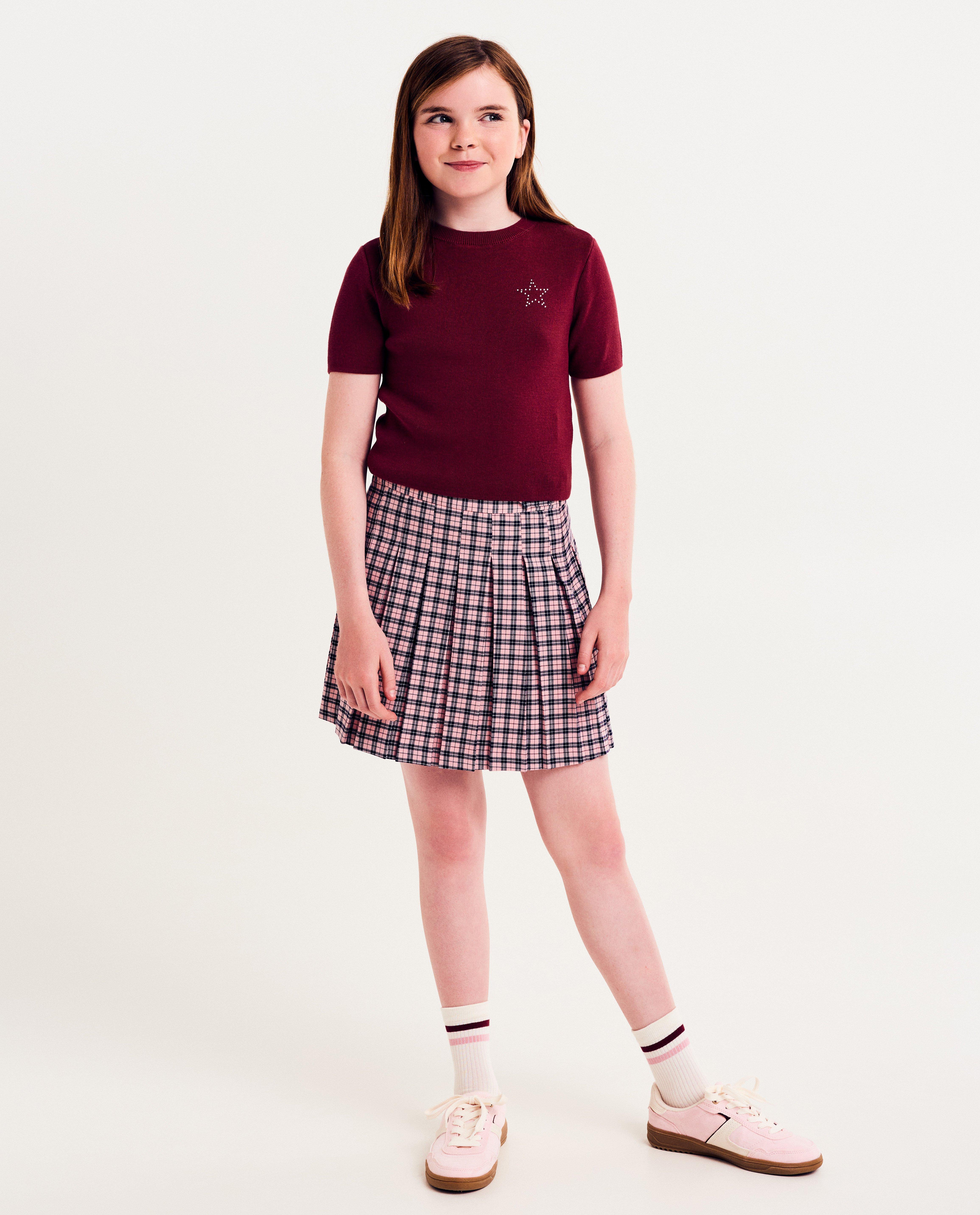 Truien - T-shirt met ster van strass-steentjes