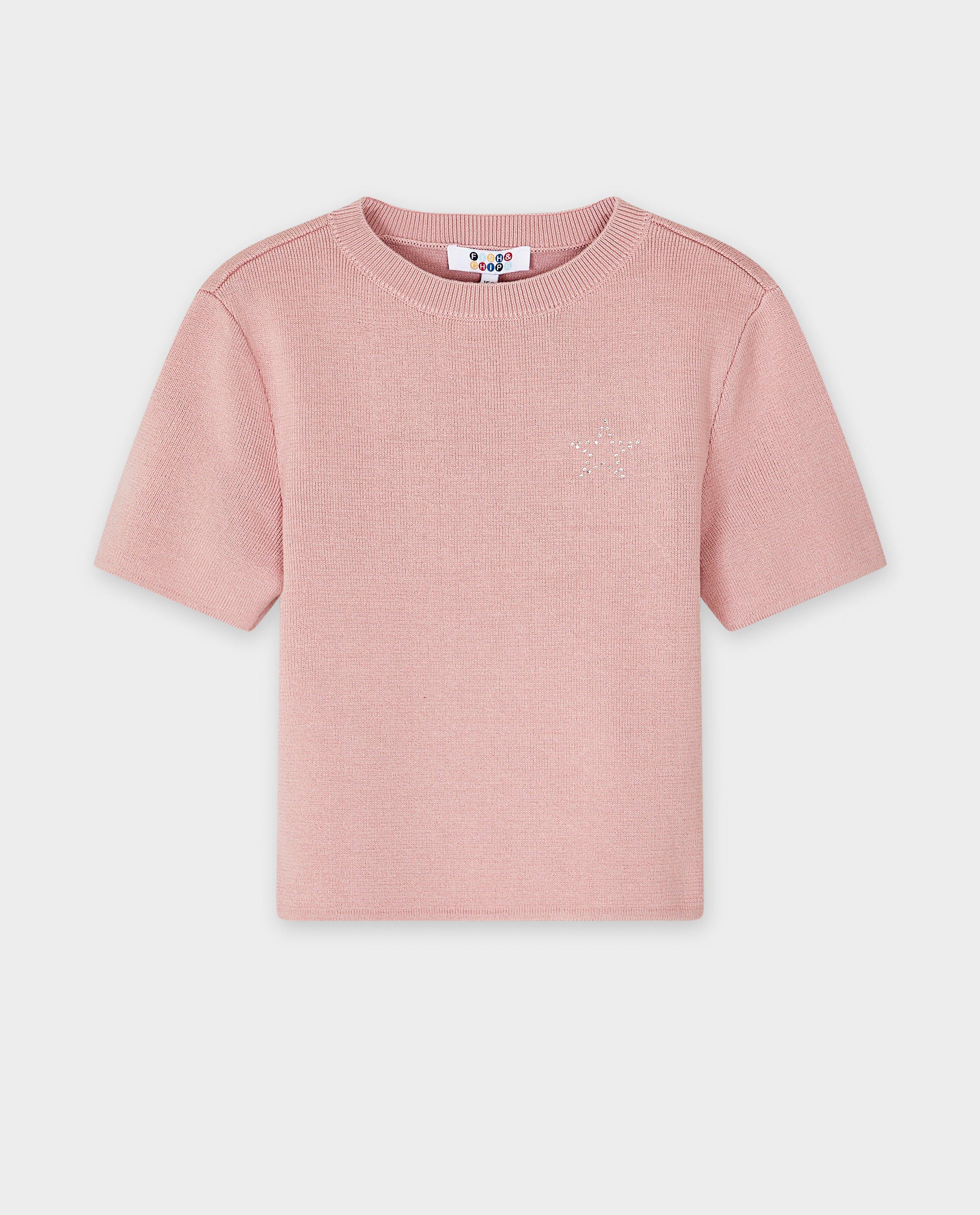 Truien - T-shirt met ster van strass-steentjes