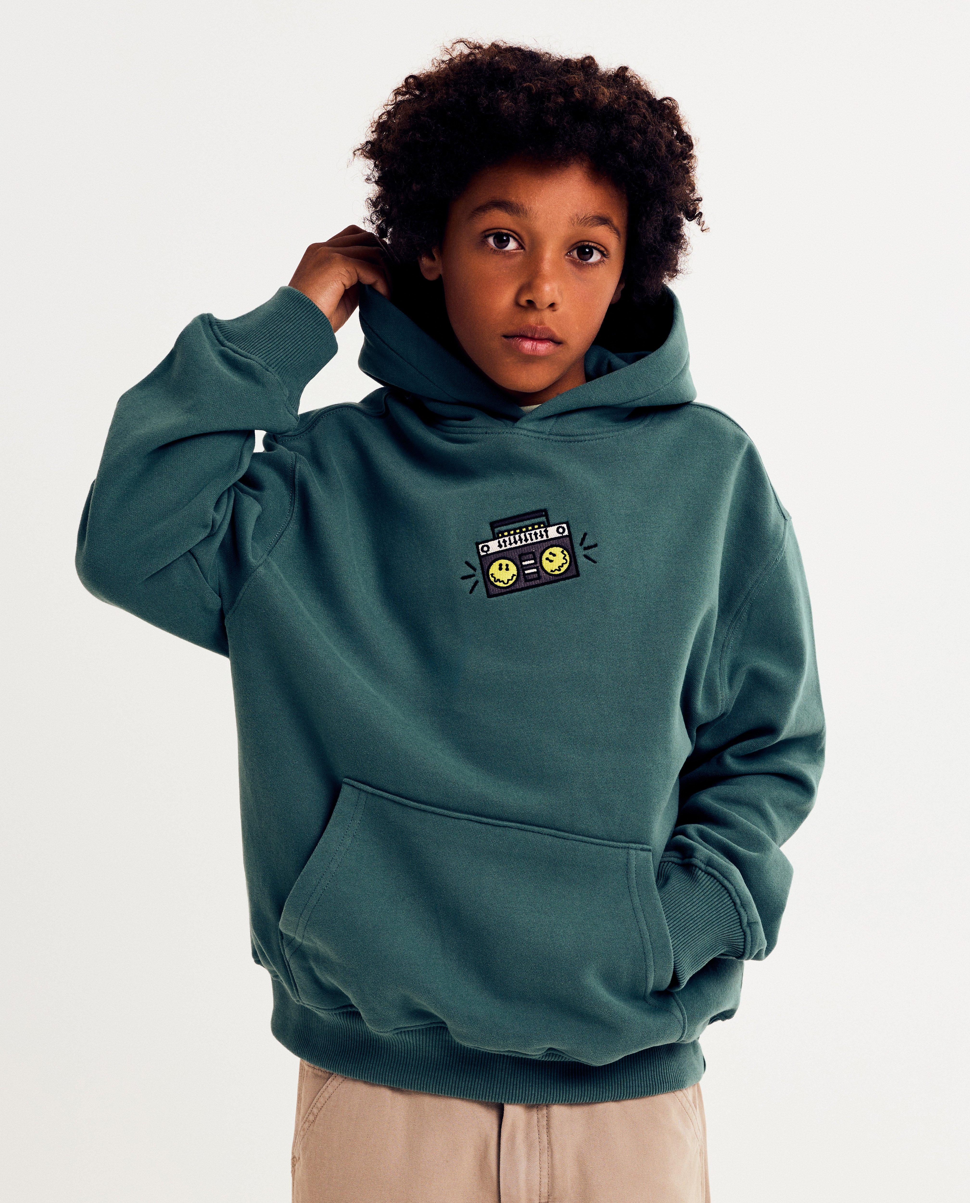 Sweaters - Hoodie met geborduurde figuur, loose fit
