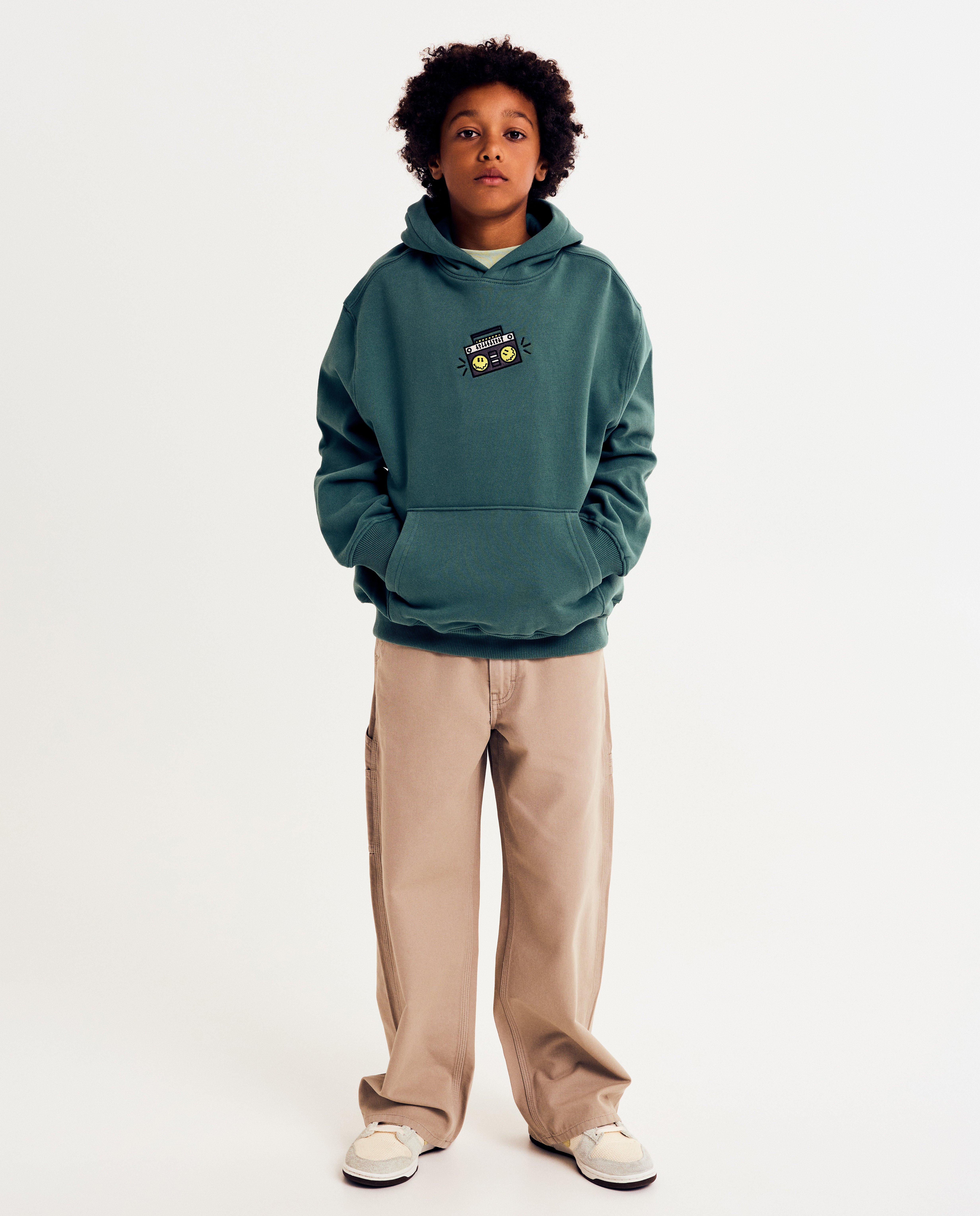 Sweaters - Hoodie met geborduurde figuur, loose fit