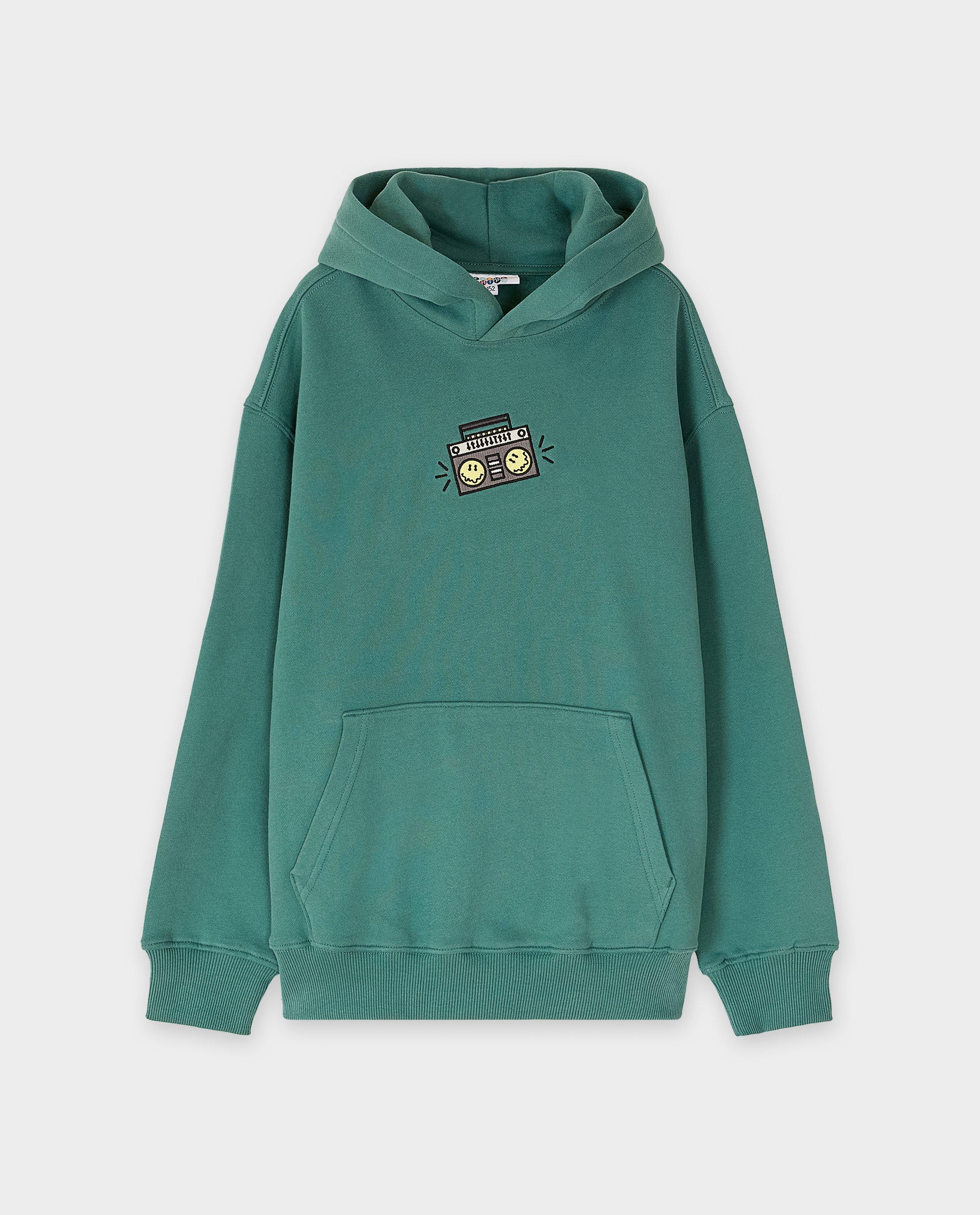 Sweaters - Hoodie met geborduurde figuur, loose fit