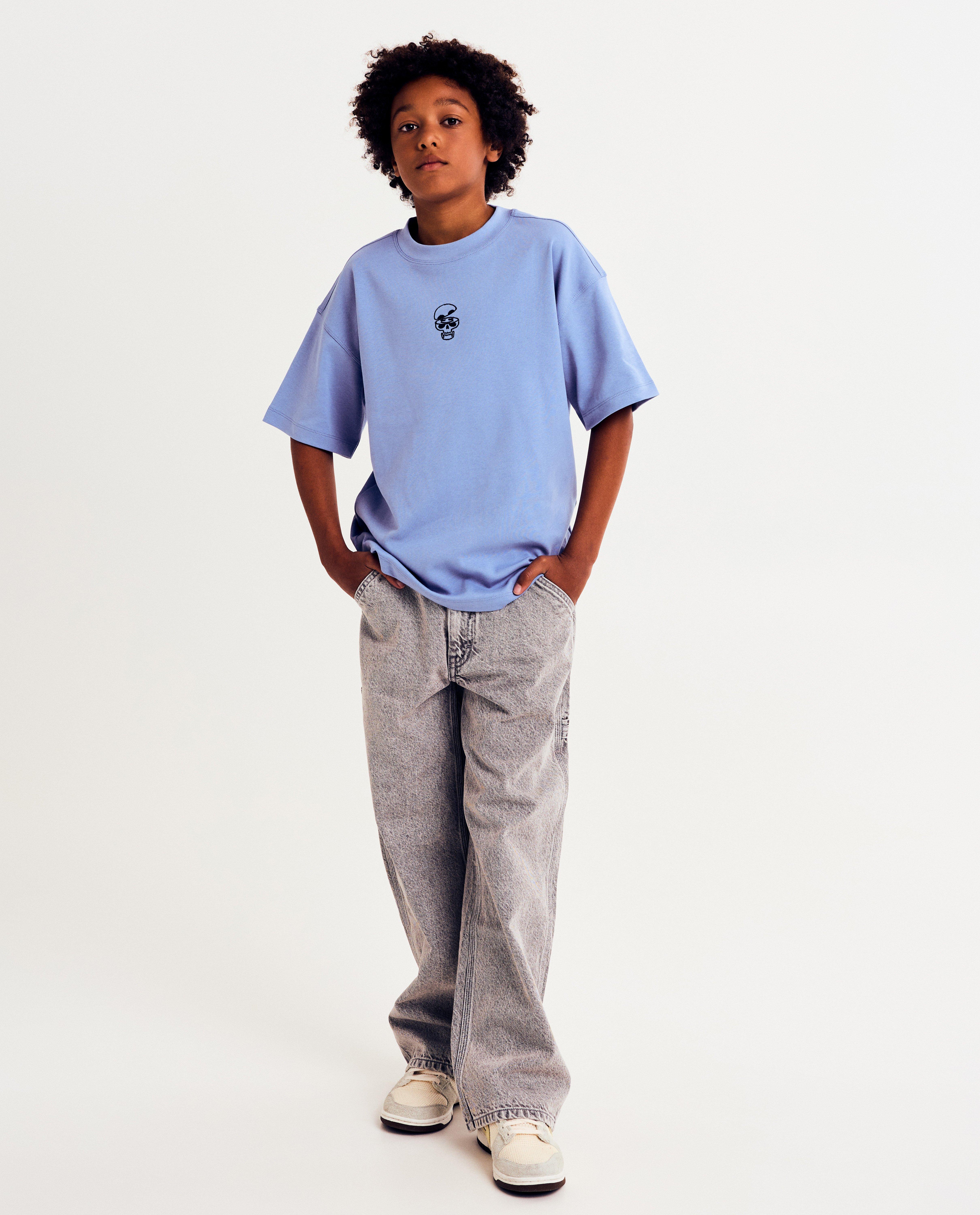 Grijze jeans met carpenter detail, skater fit