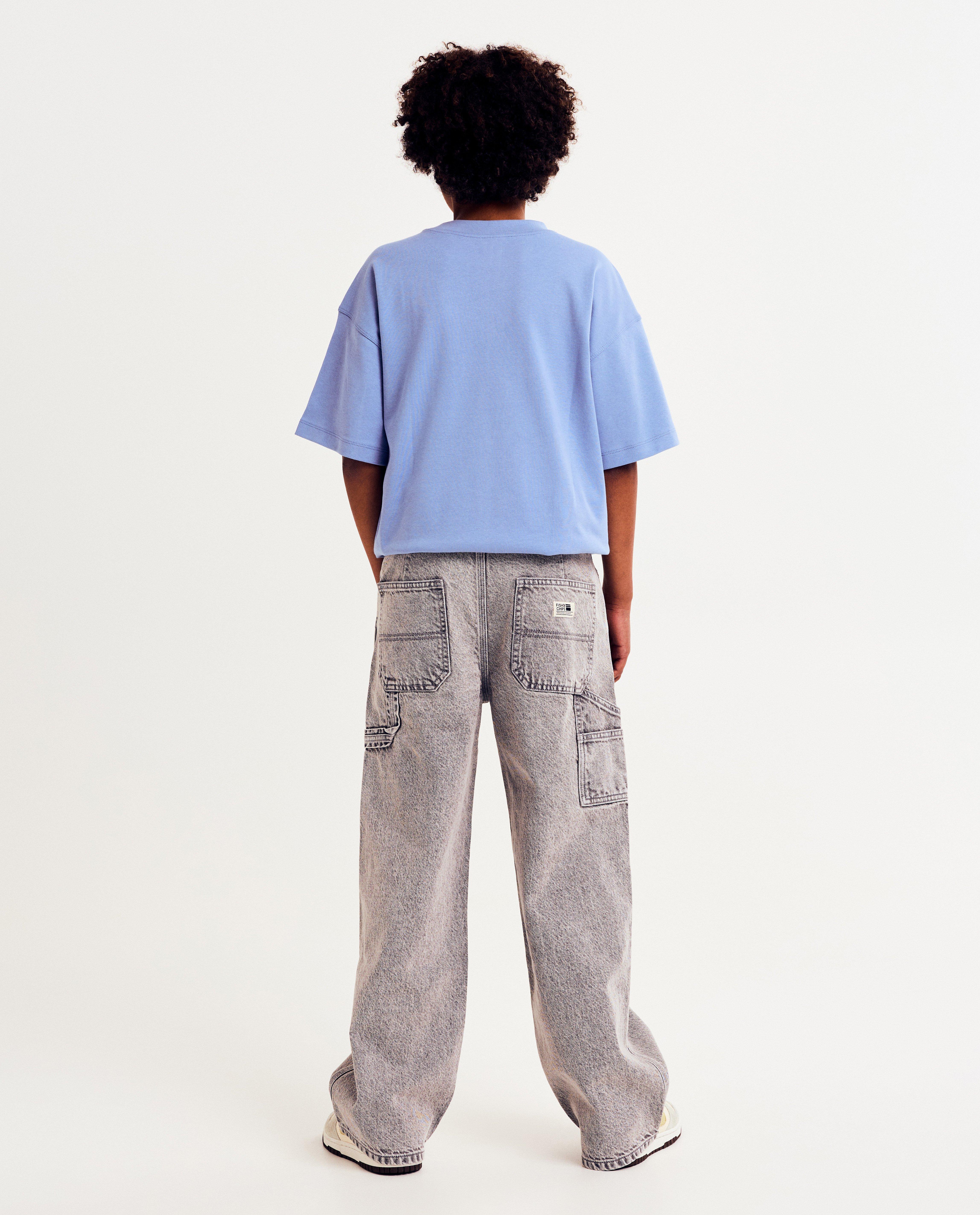 Jeans - Grijze jeans met carpenter detail, skater fit