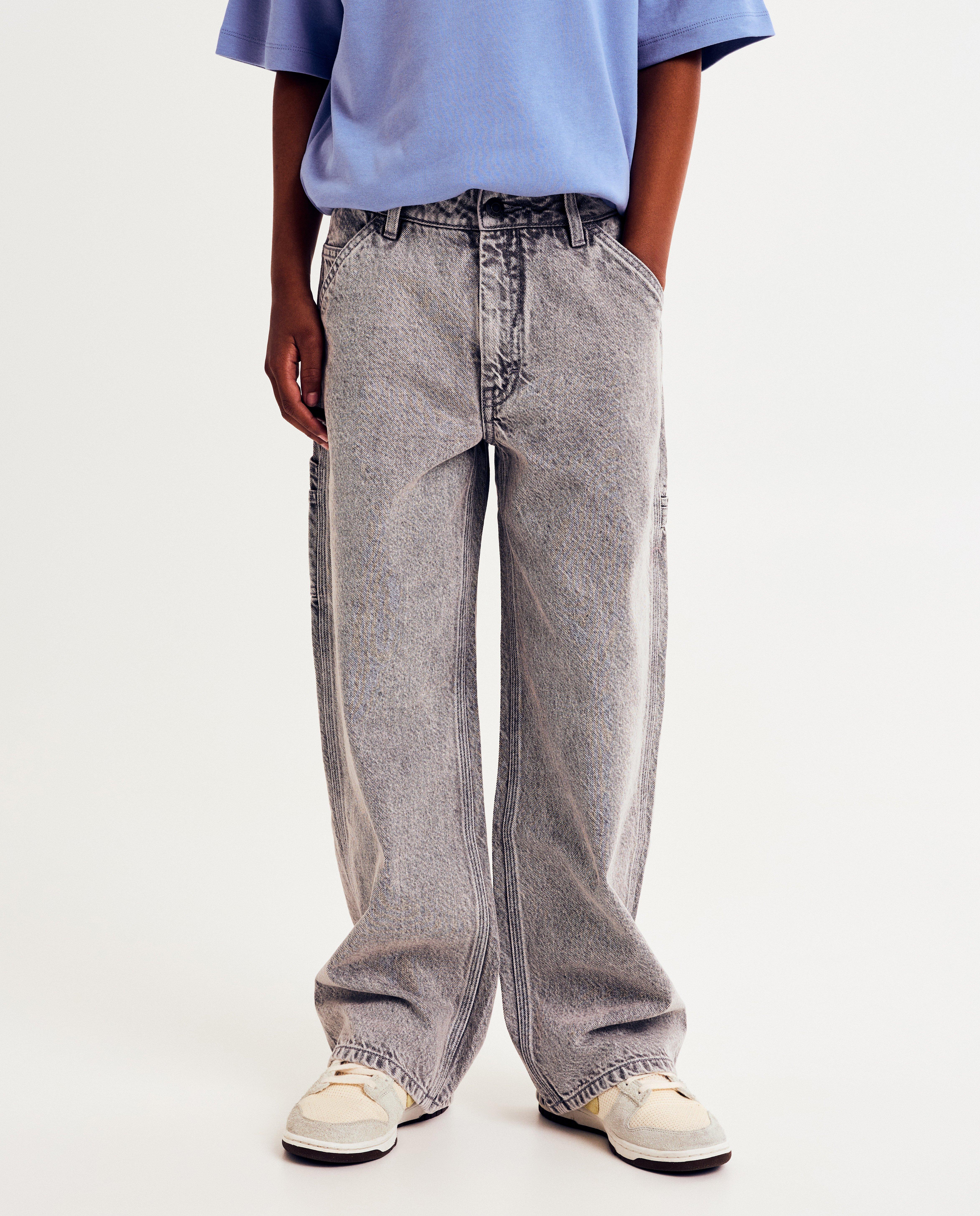 Jeans - Grijze jeans met carpenter detail, skater fit