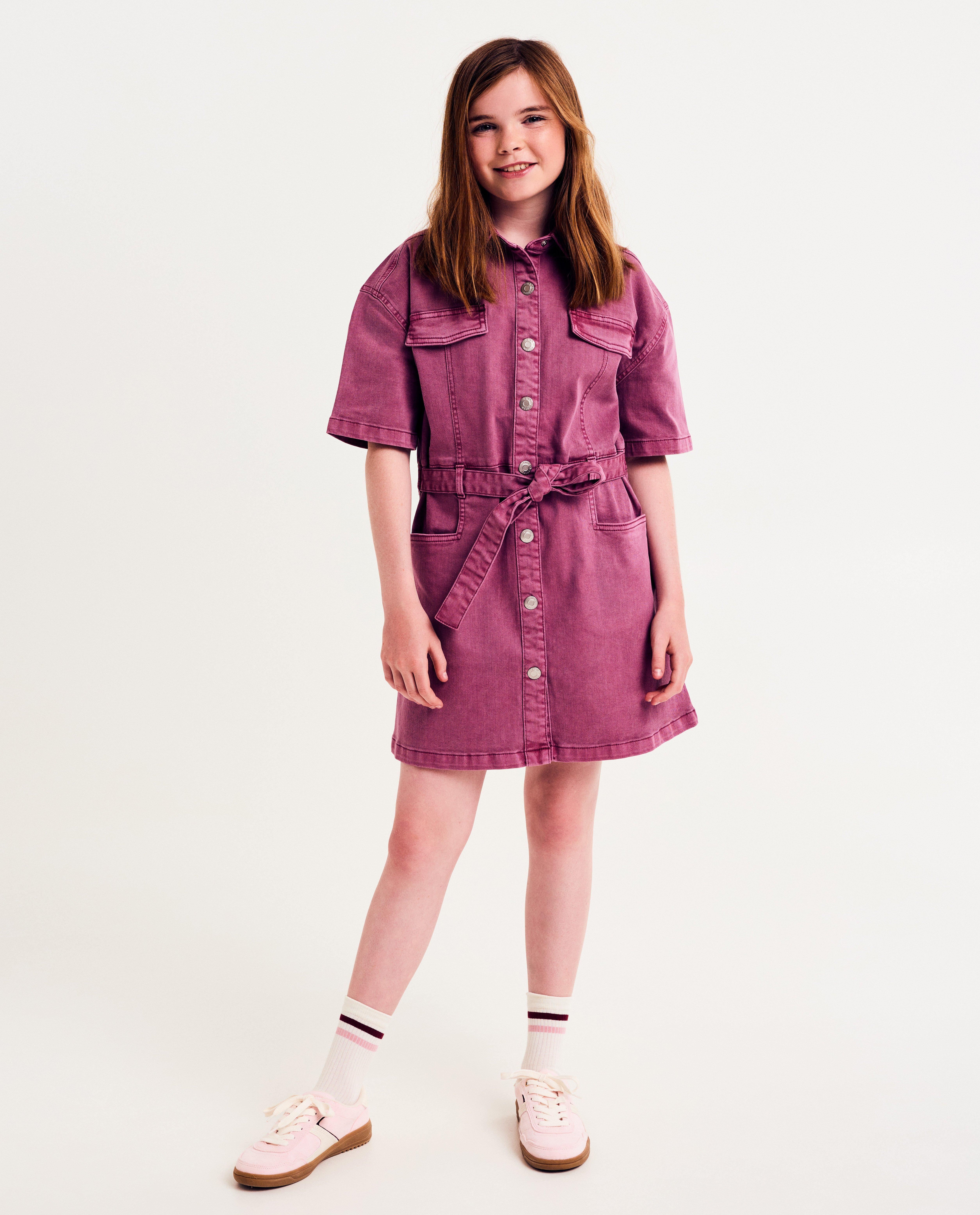Roze jeansjurk