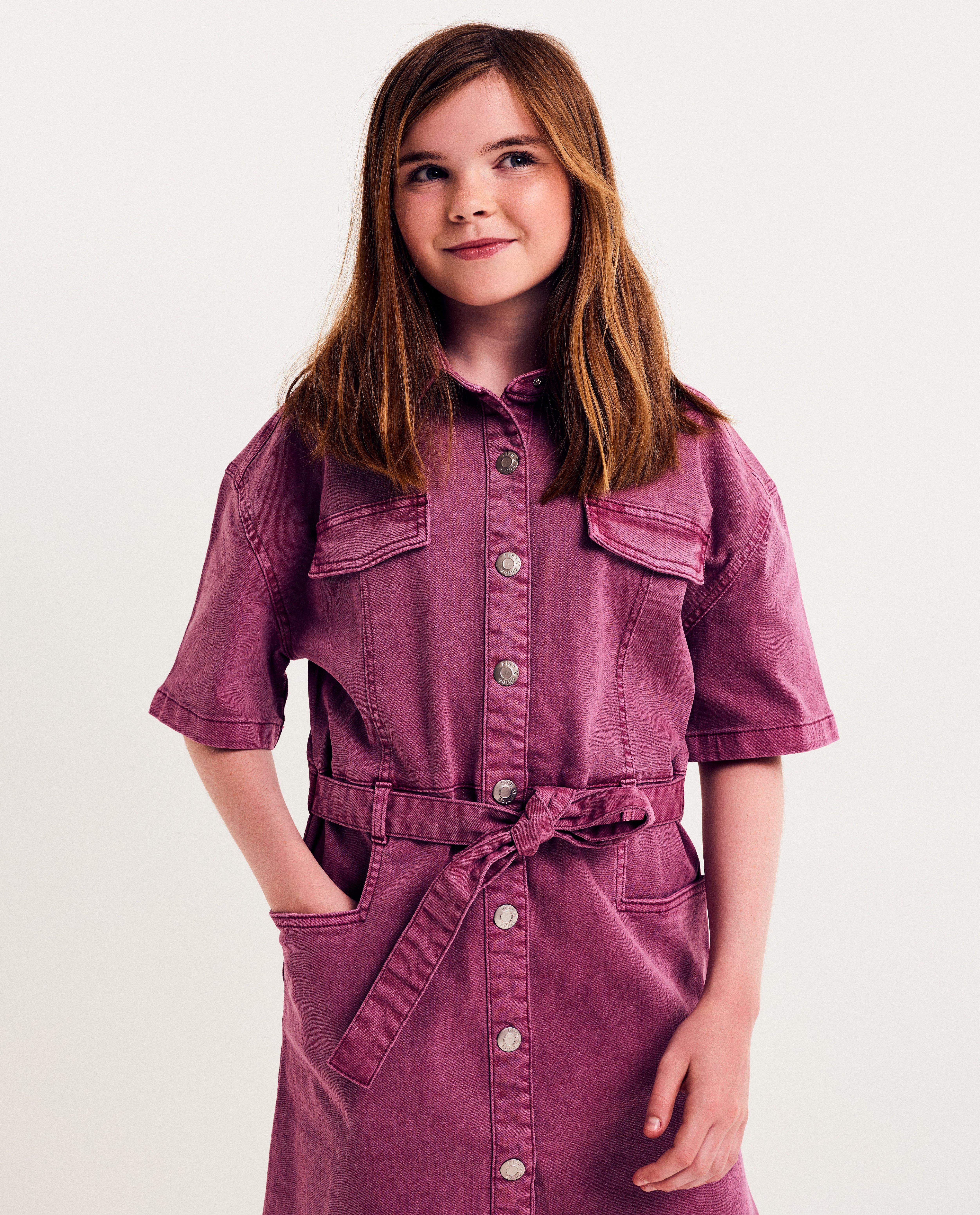 Kleedjes - Roze jeansjurk