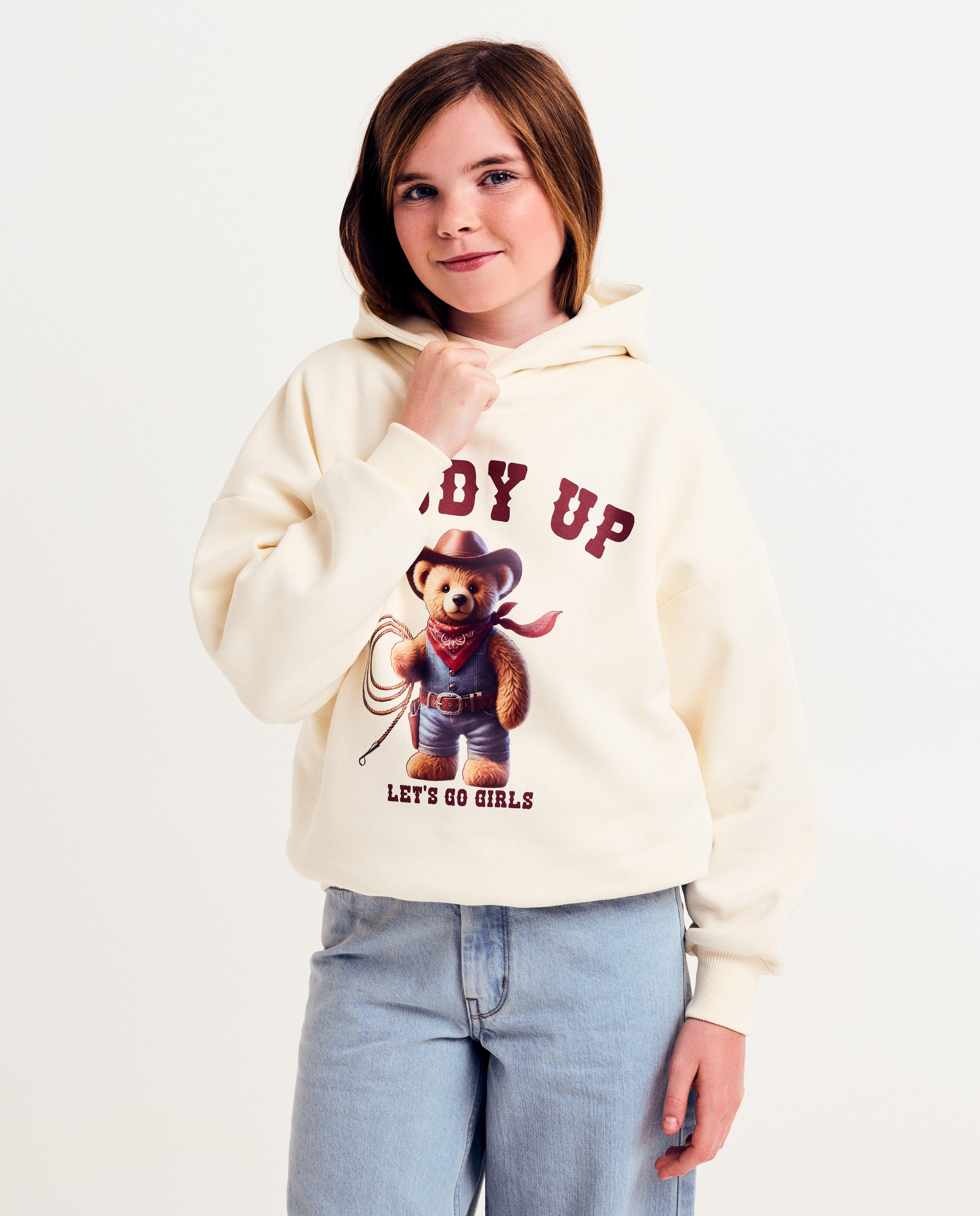 Hoodie met print teddybeer