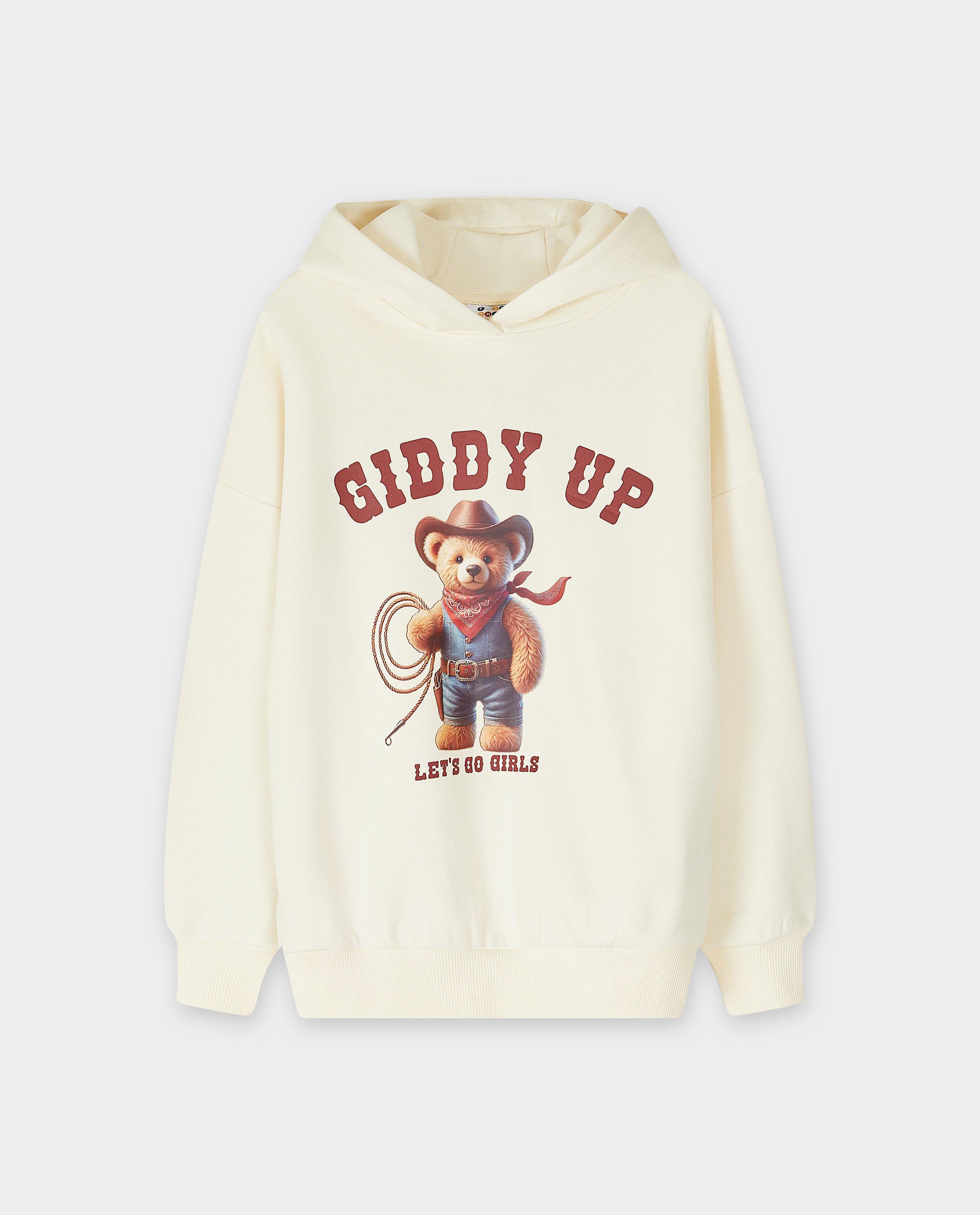 Sweaters - Hoodie met print teddybeer