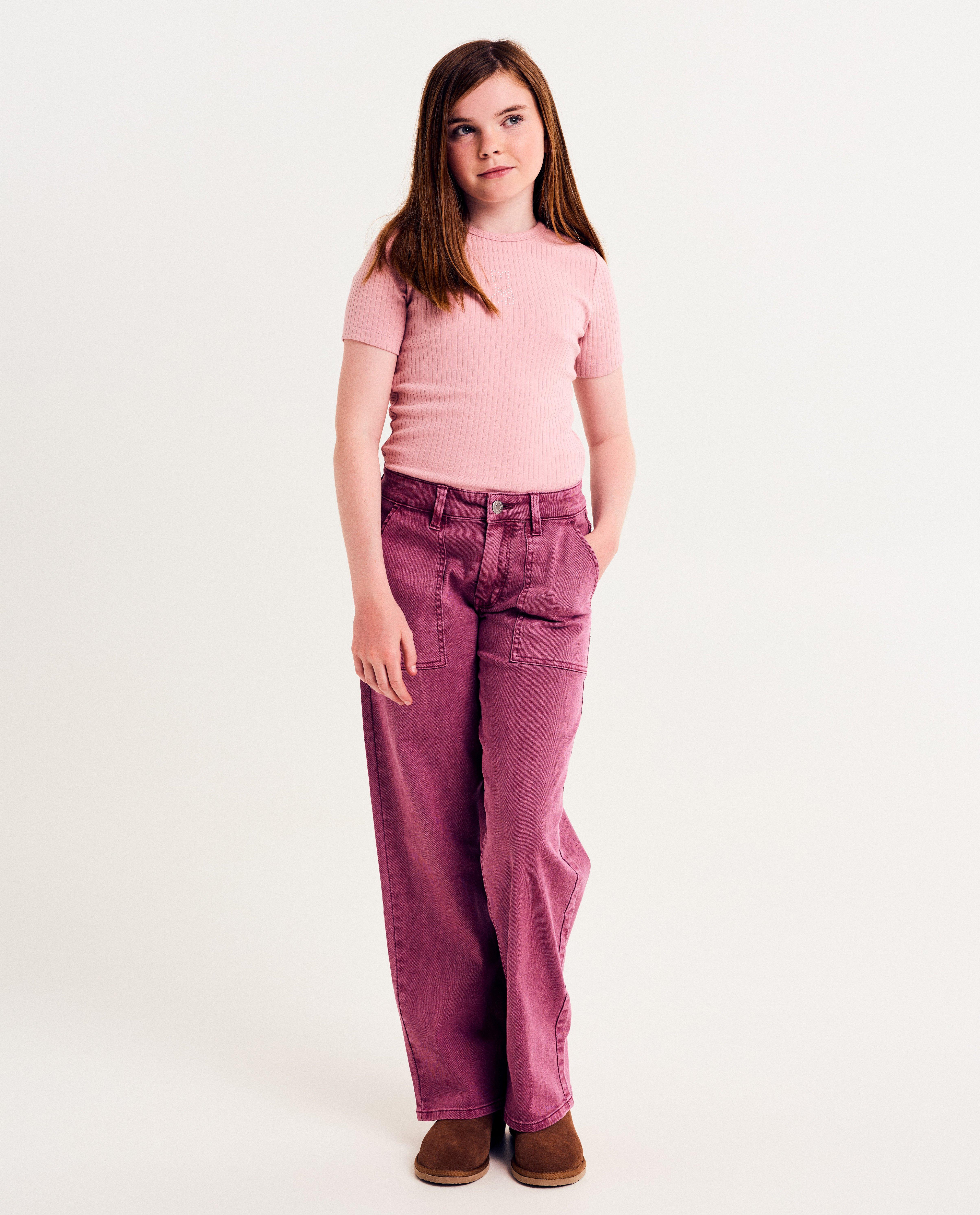 Roze jeans, straight fit