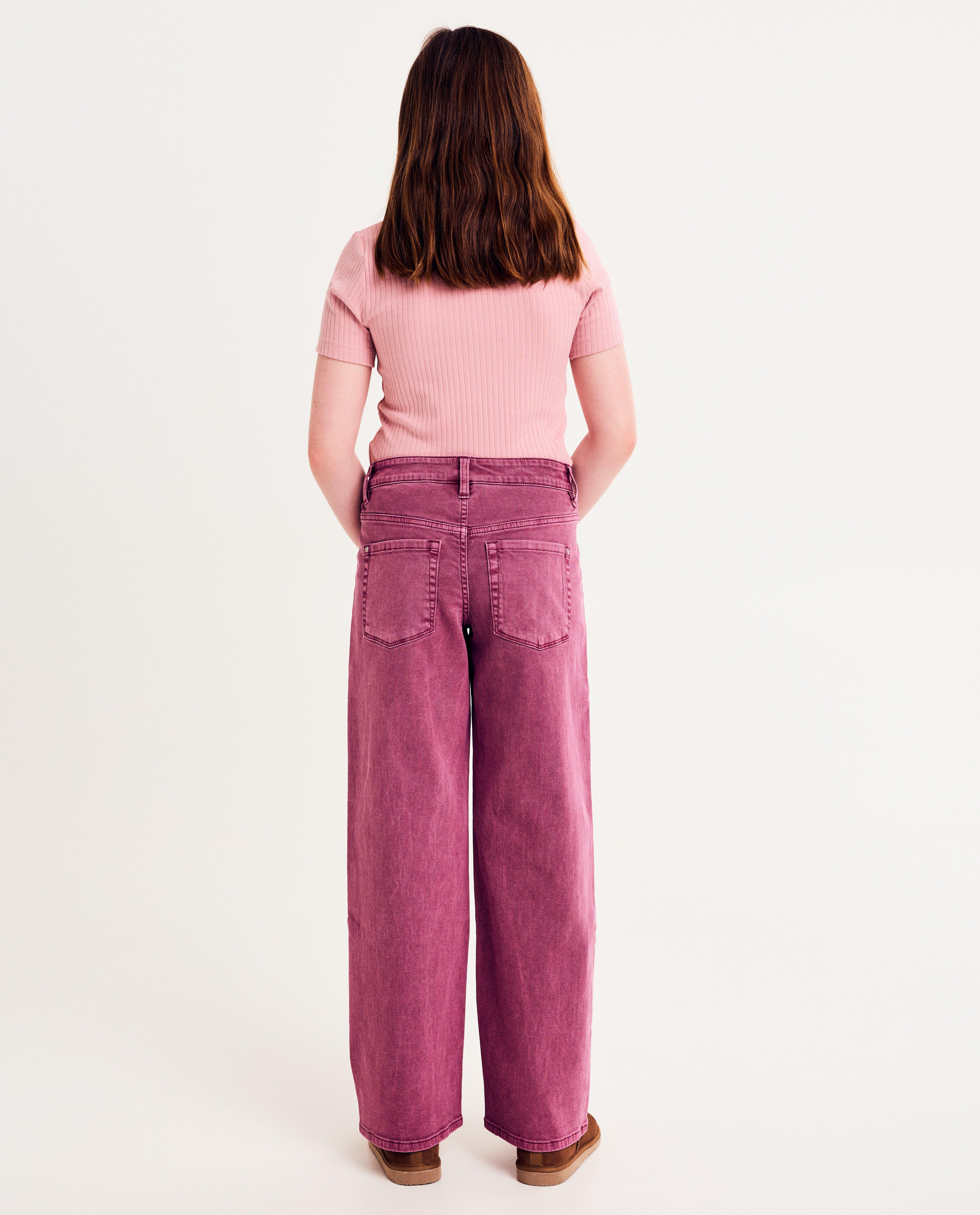 Broeken - Roze jeans, straight fit