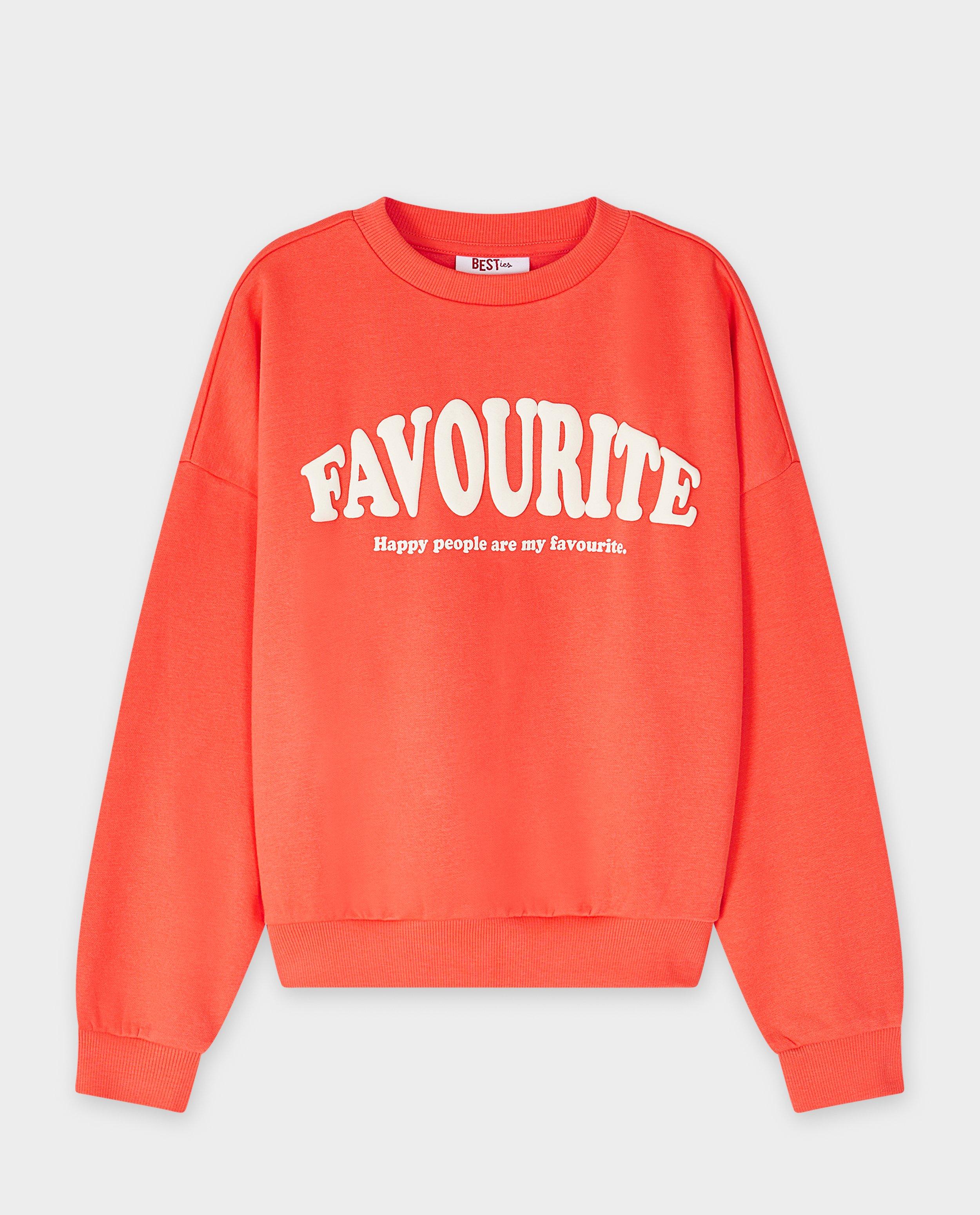 Sweaters - Sweater met opschrift in reliëf, oversized fit