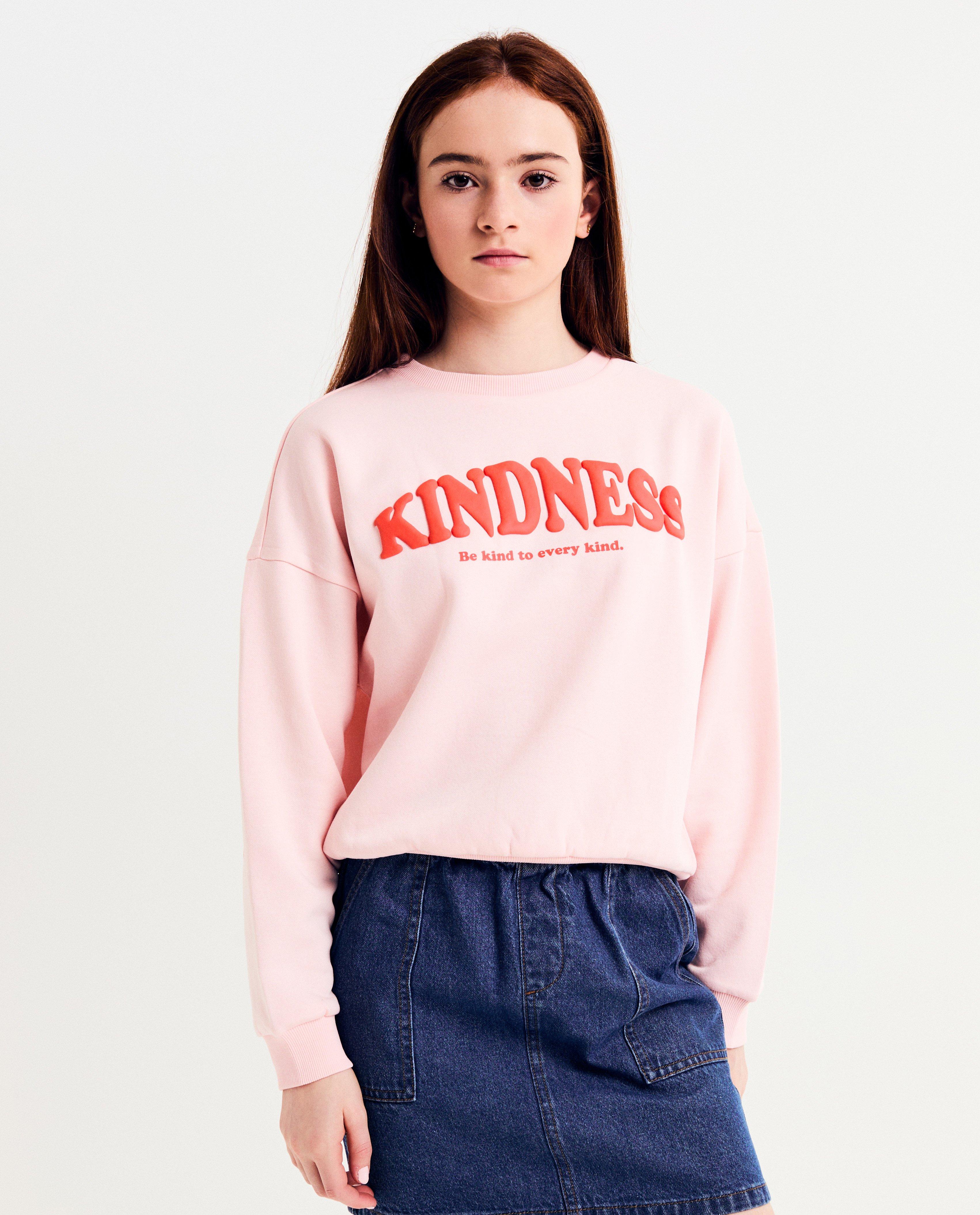 Sweater met opschrift in reliëf, oversized fit - null - Besties