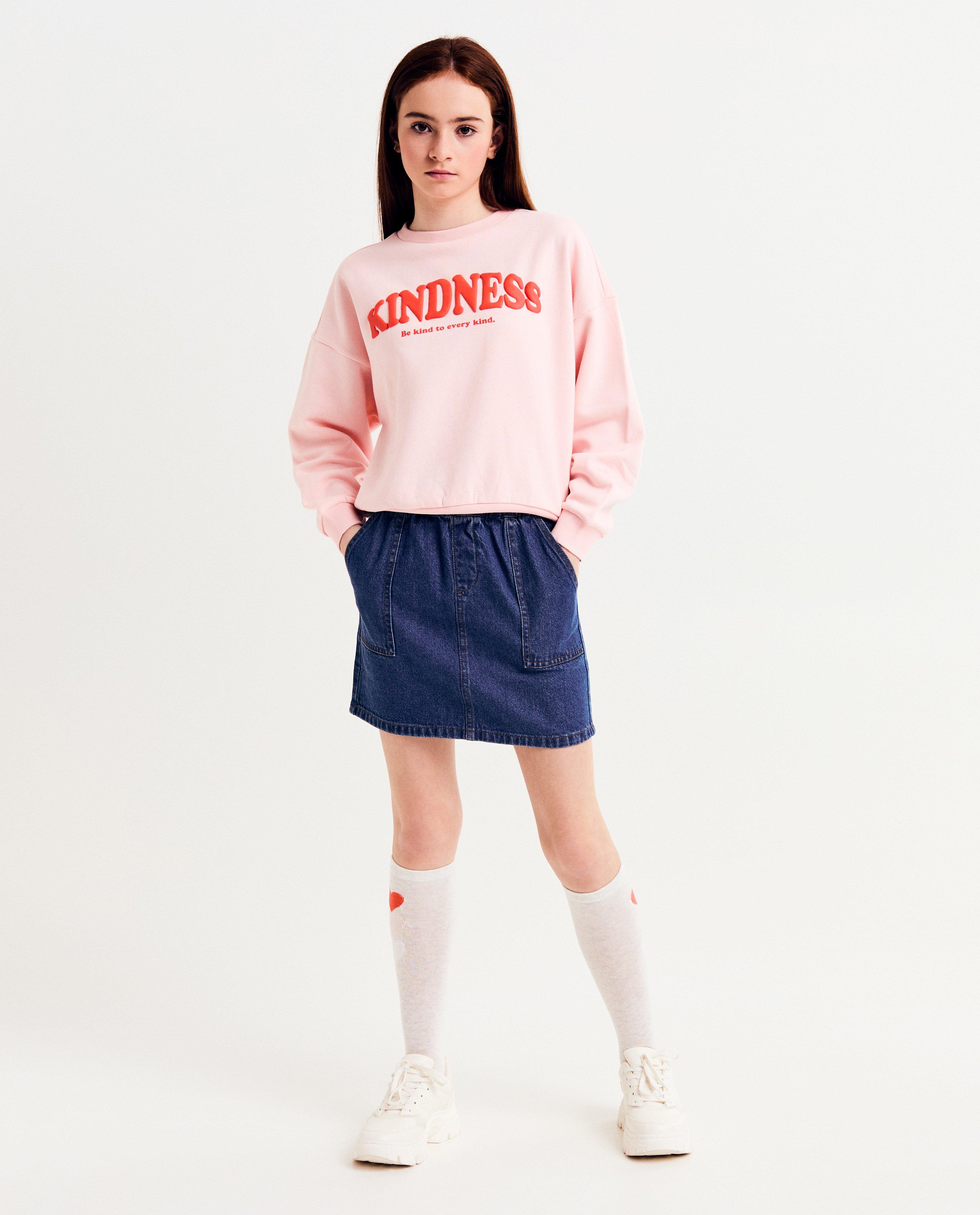 Sweaters - Sweater met opschrift in reliëf, oversized fit