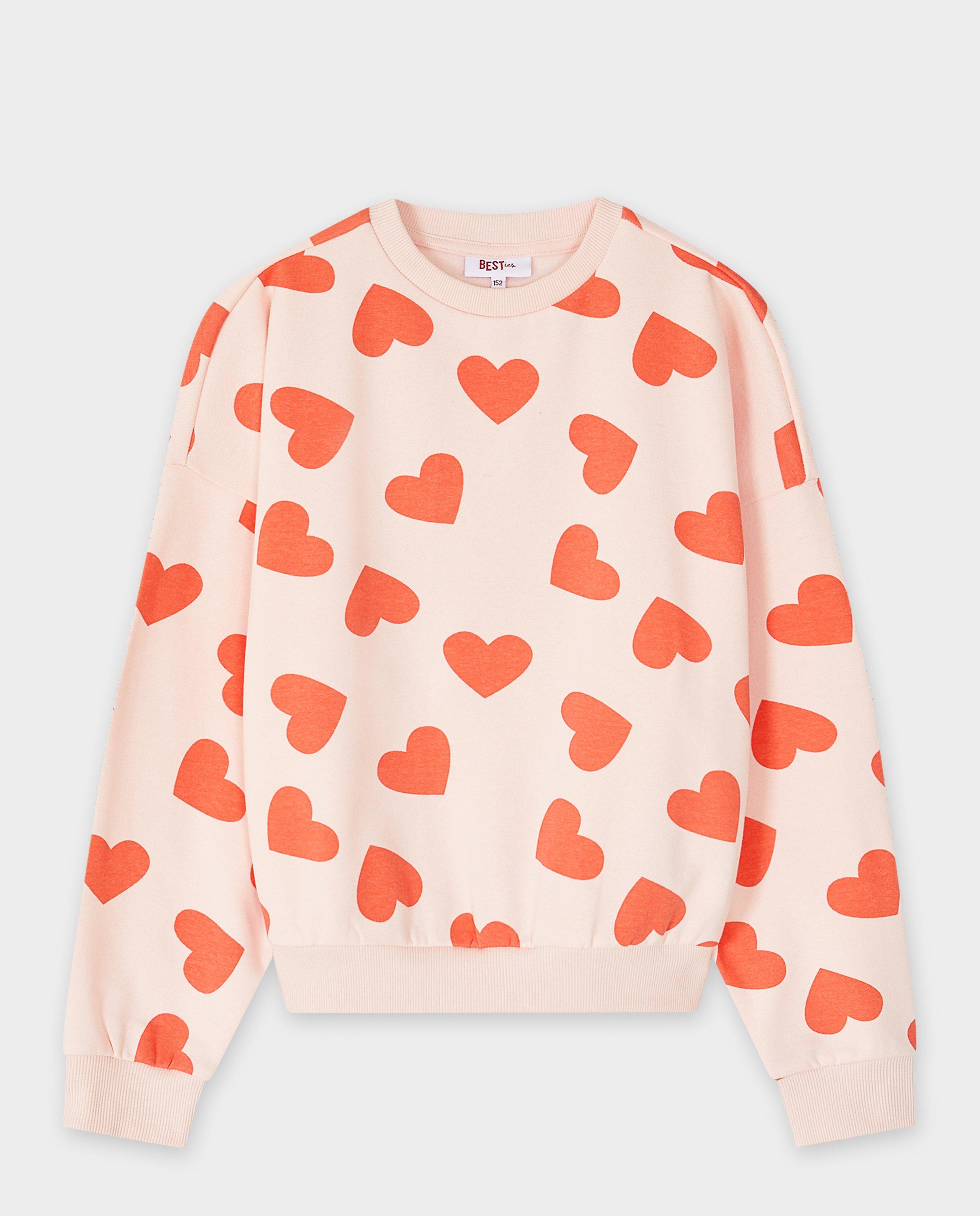 Sweaters - Sweater met hartjesprint, oversized fit