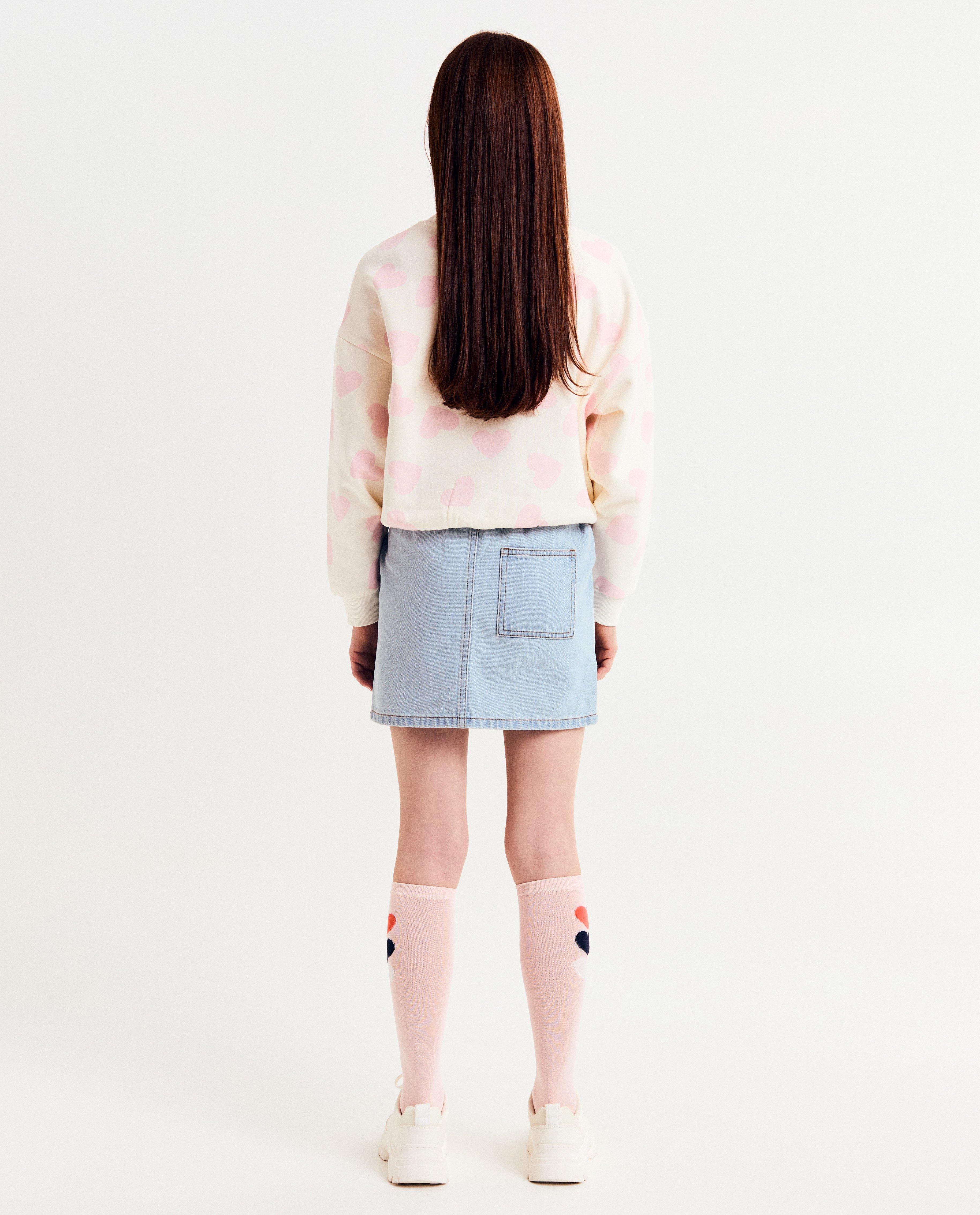 Sweaters - Sweater met hartjesprint, oversized fit